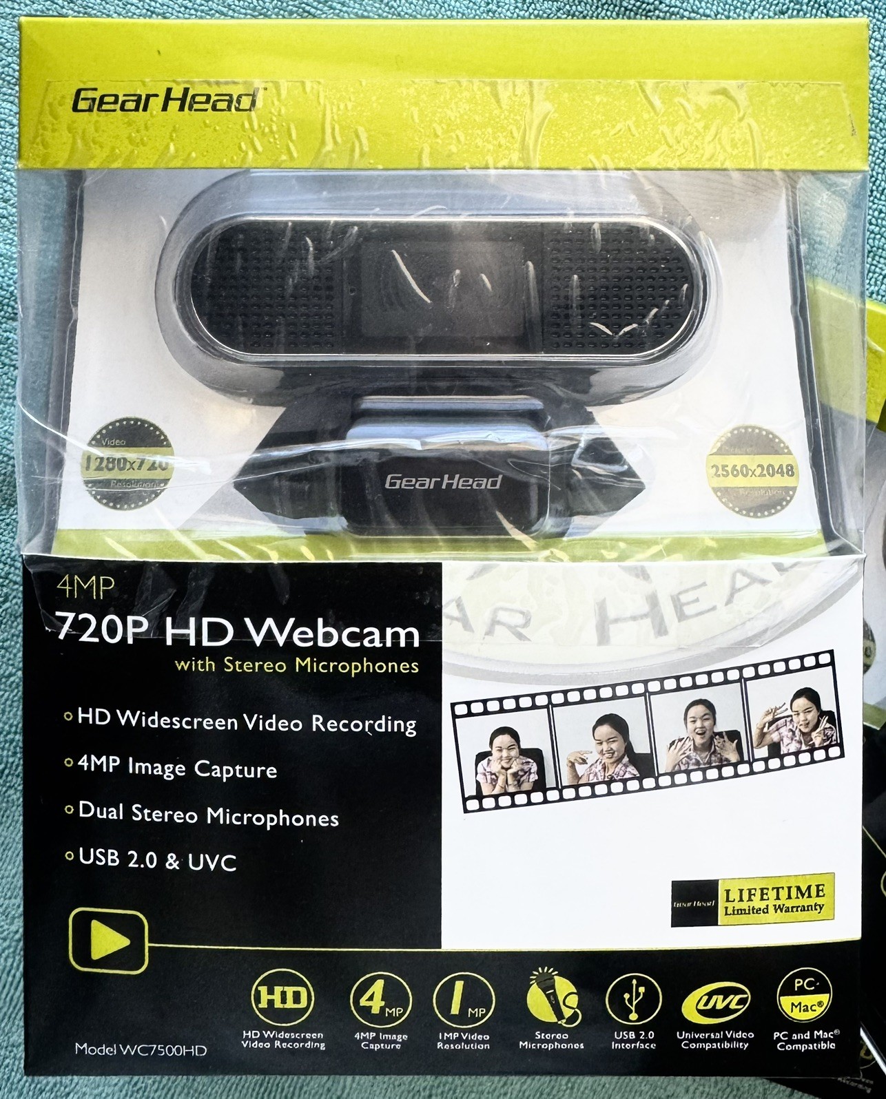 (NEW) Gear Head WC7500HD USB 2.0 4MP 720P HD Webcam with Dual Microphone