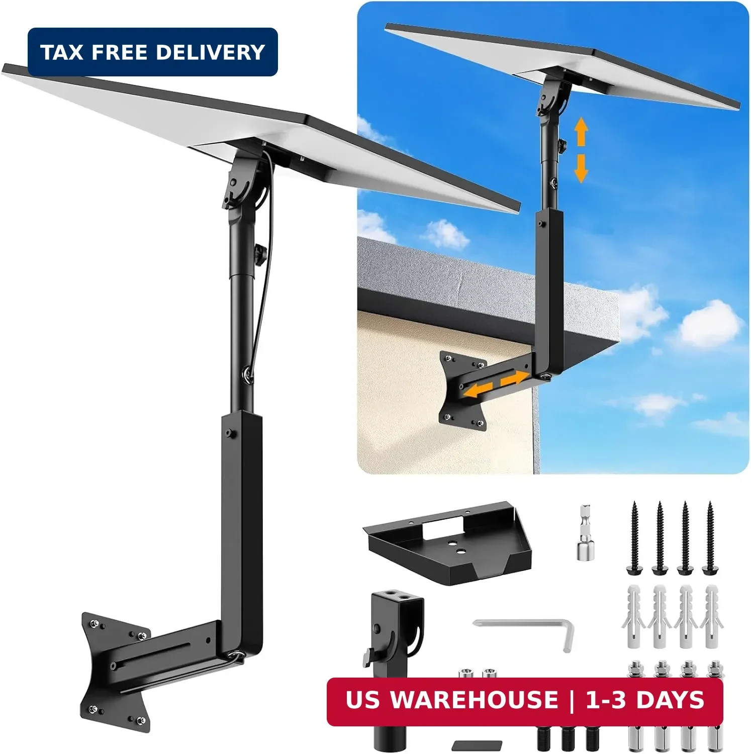 Starlink Mount, Adjustable Starlink Wall Mount Gen 3 with Telescoping Support Ar