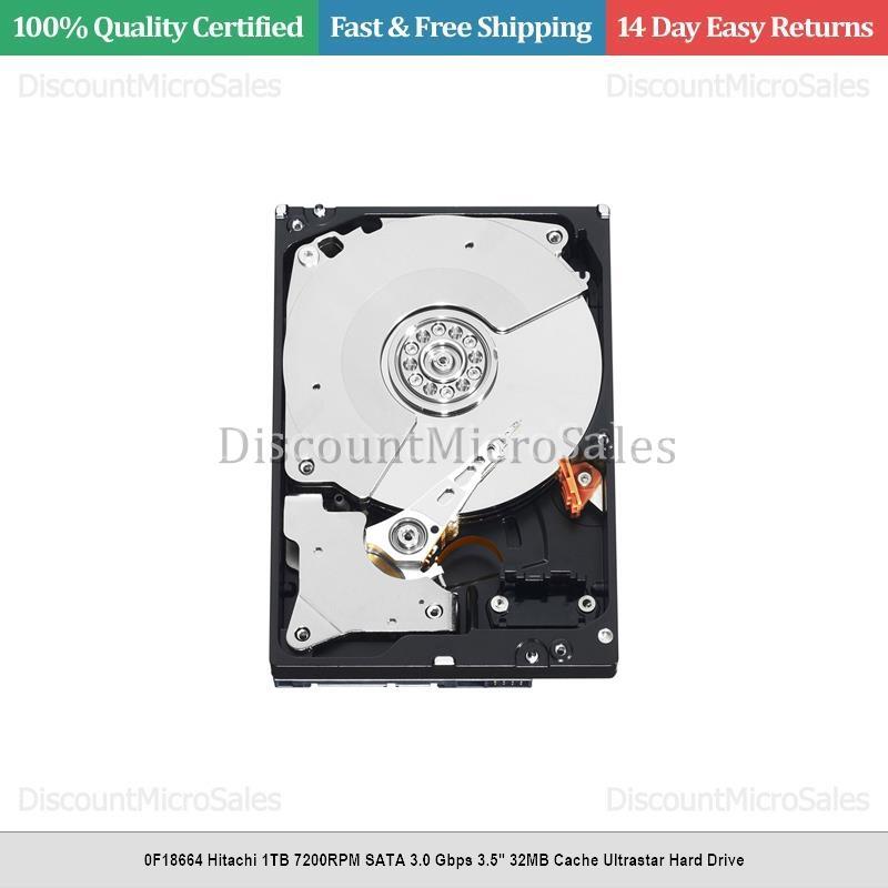 0F18664 Hitachi 1TB 7200RPM SATA 3.0 Gbps 3.5" 32MB Cache Ultrastar Hard Drive