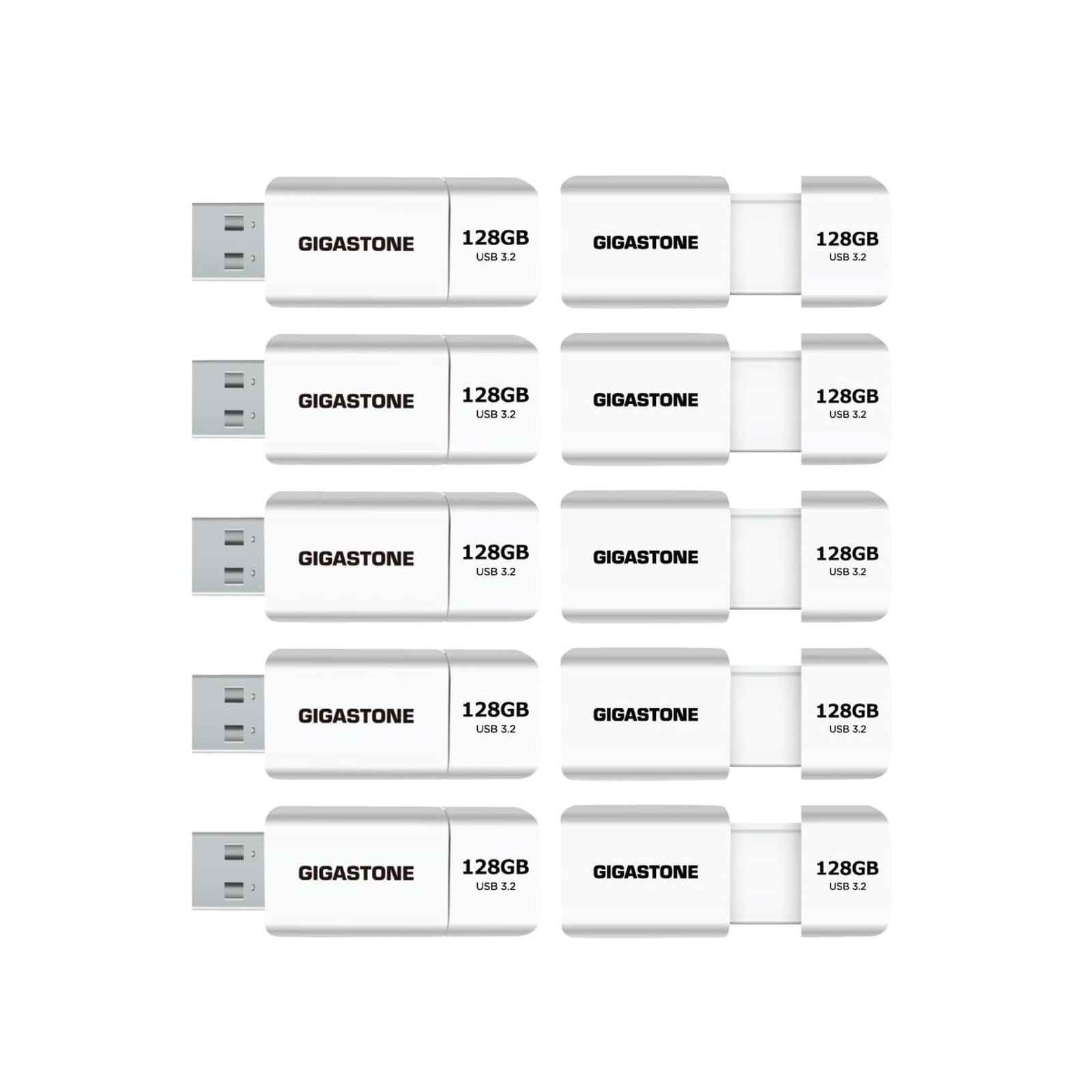 GIGASTONE 128GB Flash Drive (10 Pack) Z60 USB 3.2 Gen 1, 120MB/s Ultra Fast, ...