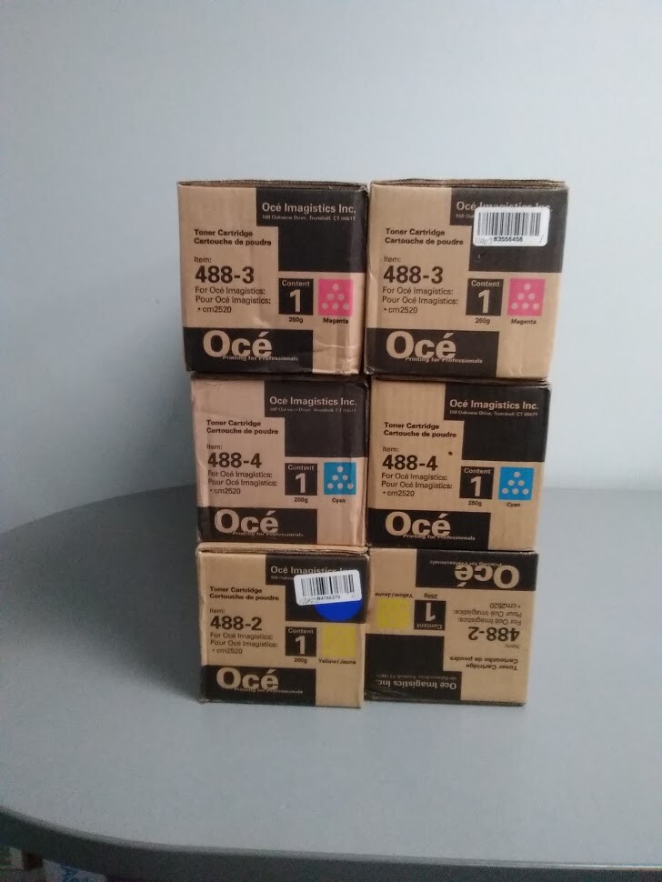 Genuine Oce Imagistics Toner (Cyan 488-4) (Magenta 488-3)(Yellow 488-2) CM2520