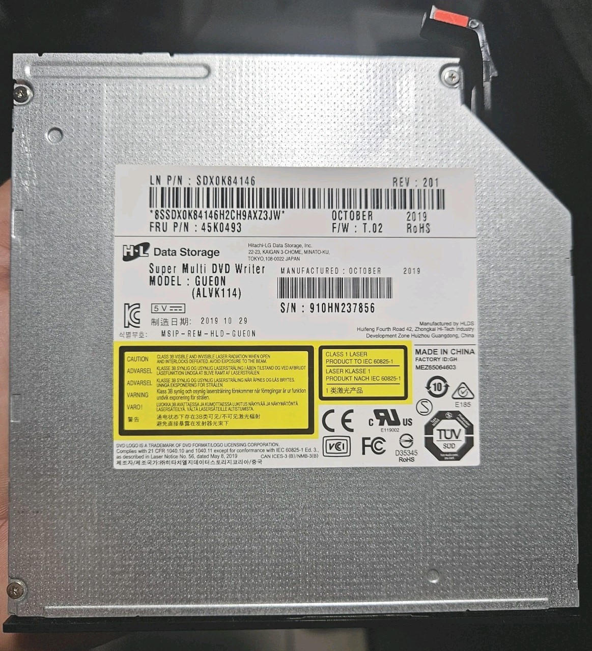 Lot Of 5 SDX0K84146 HL Data Storage Super Multi CD / DVD-RW GUE0N FRU 45K0493 