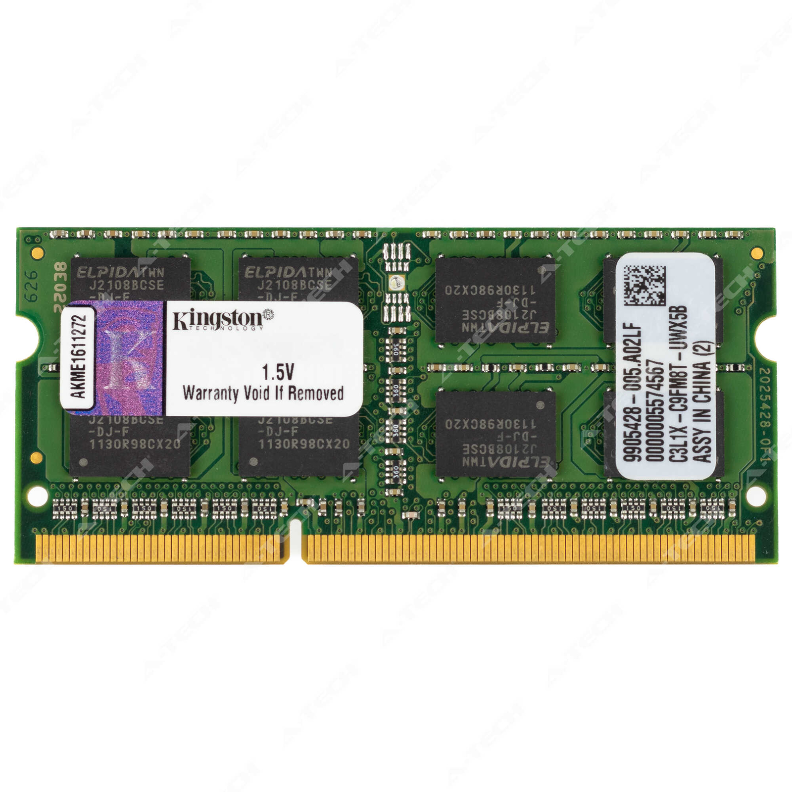 Kingston 4GB 2Rx8 PC3-8500 SODIMM DDR3 1066MHz Non-ECC 204-Pin Laptop Memory RAM