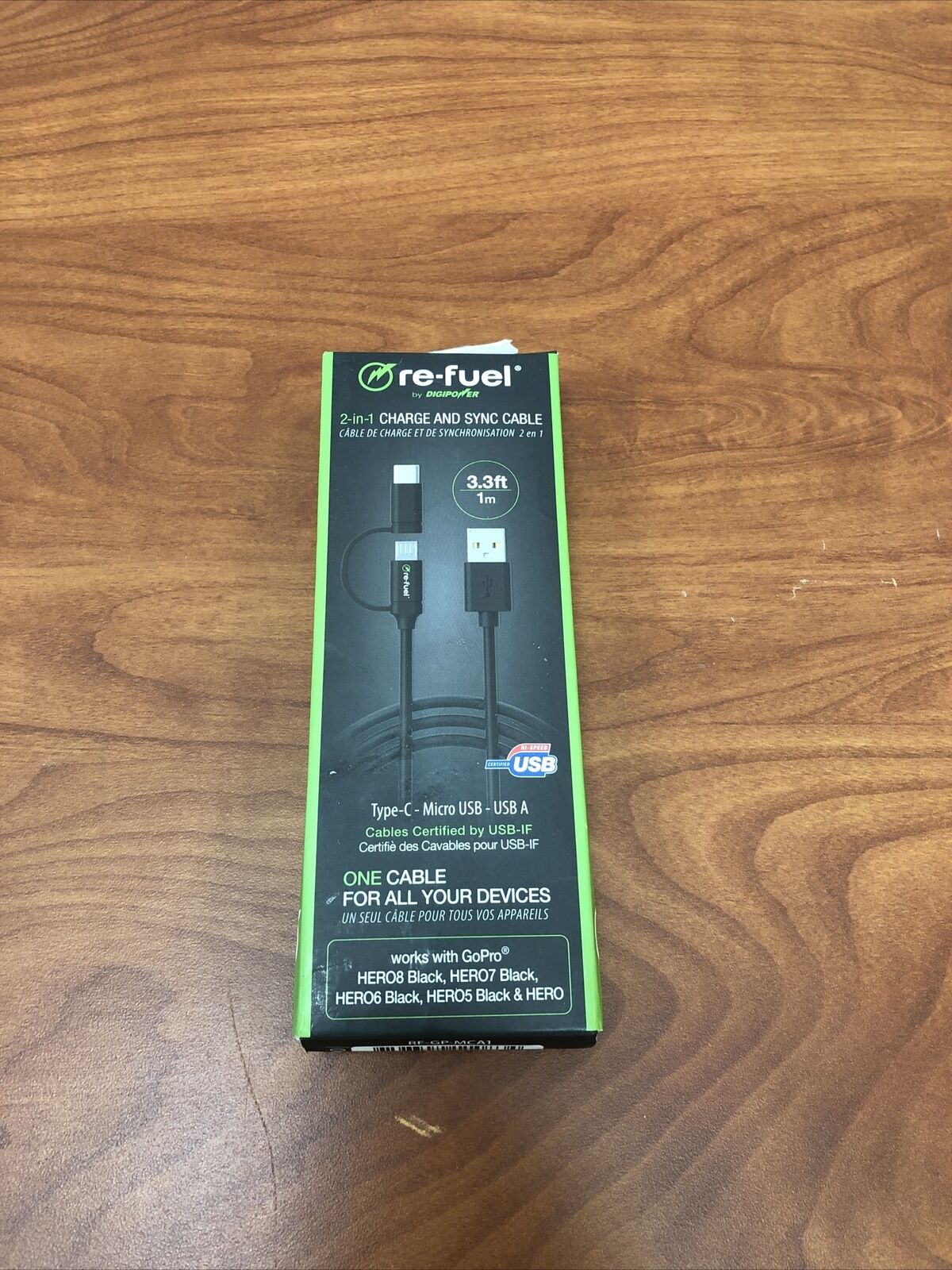 Digipower - 3.3ft Charge and Sync USB-A to USB-C cable (Includes micro USB)
