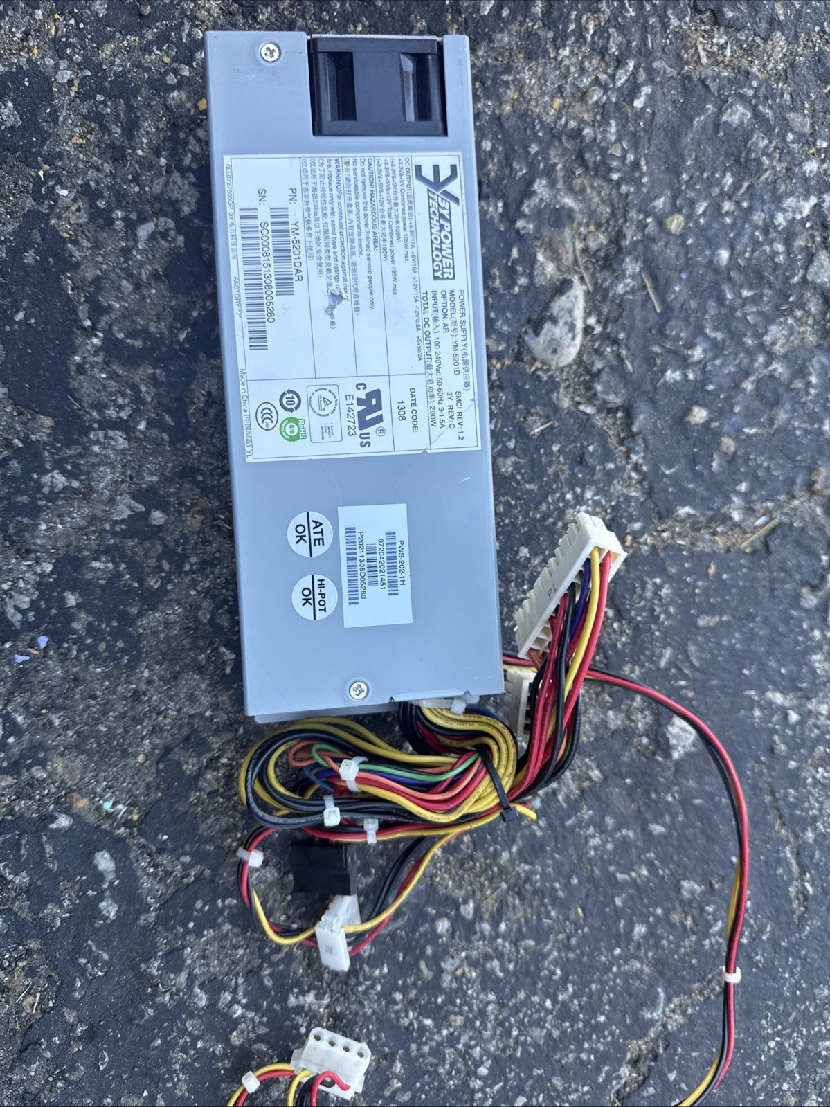 3Y Power Technology YM-5201D 200W Power Supply TESTED