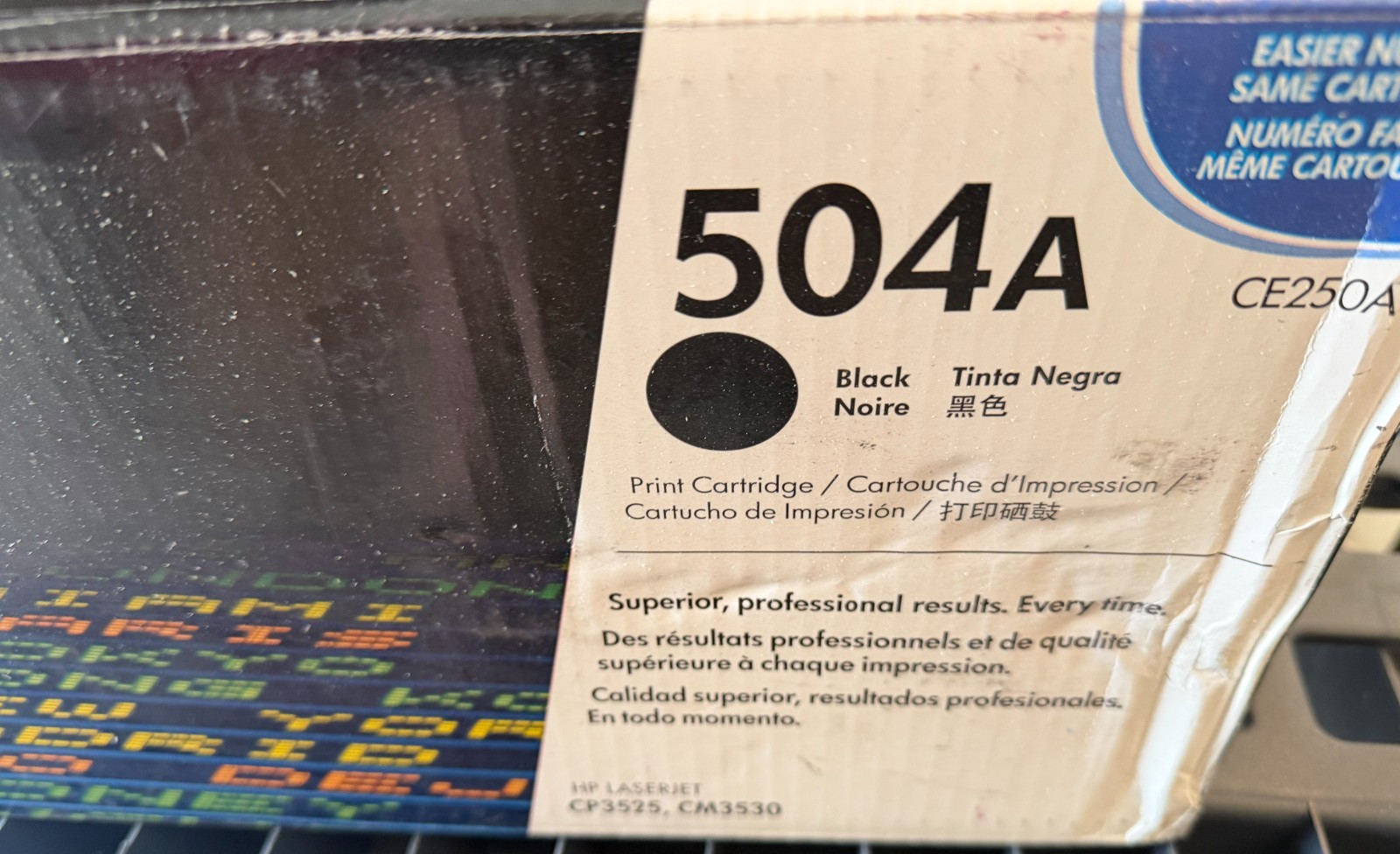 Genuine HP CE250A (504A) Black Toner Cartridge OEM - Open Box