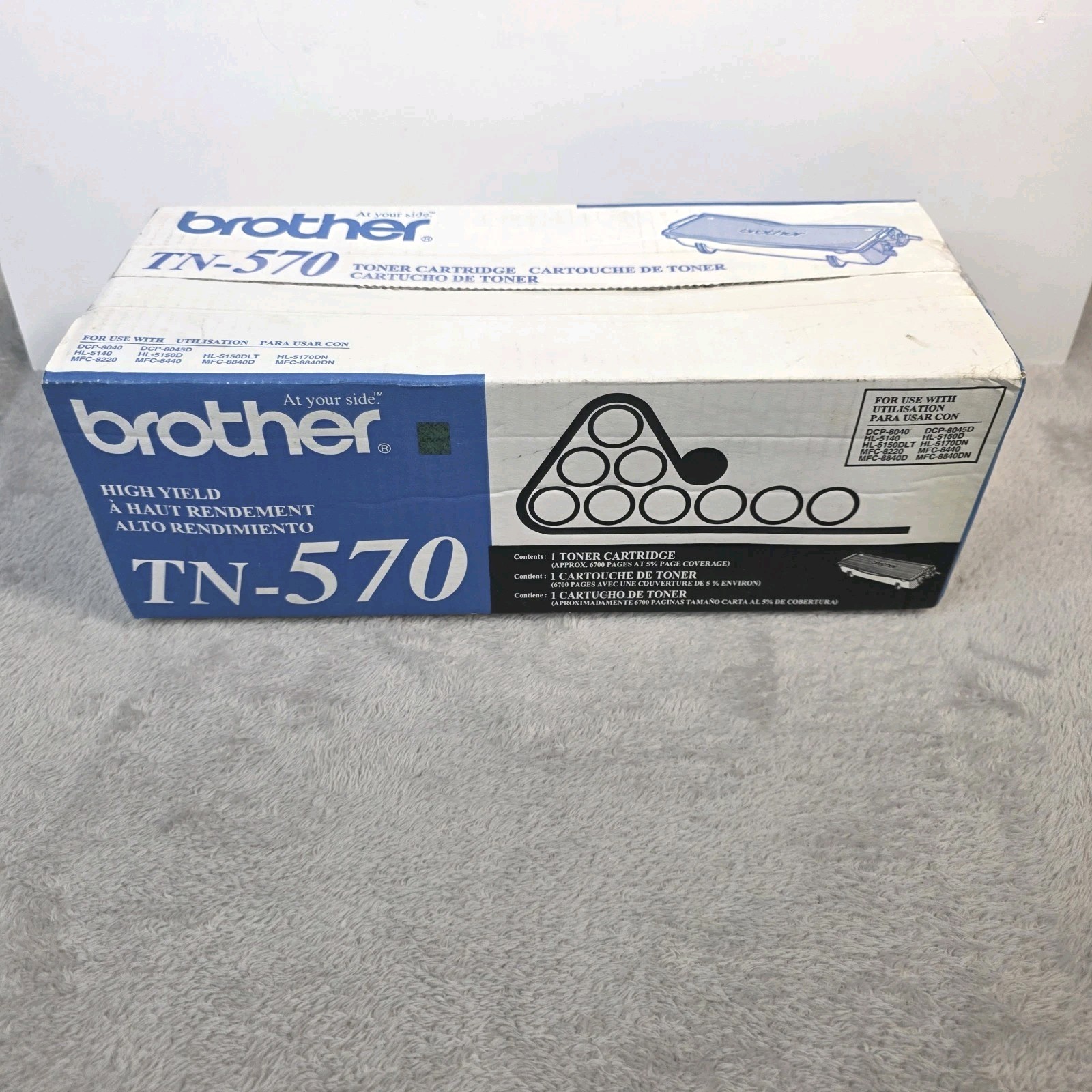 Genuine Brother TN-570 High Yield Black Toner Printer Ink Cartridge Open Box