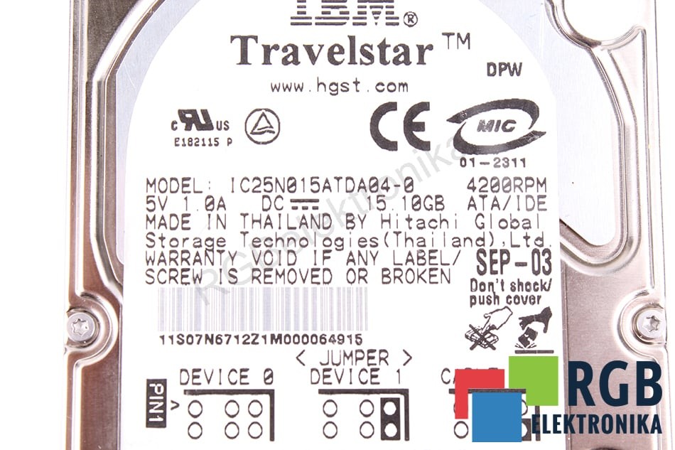 IC25N015ATDA04-0 TRAVELSTAR IBM - Used - 6 Months Warranty