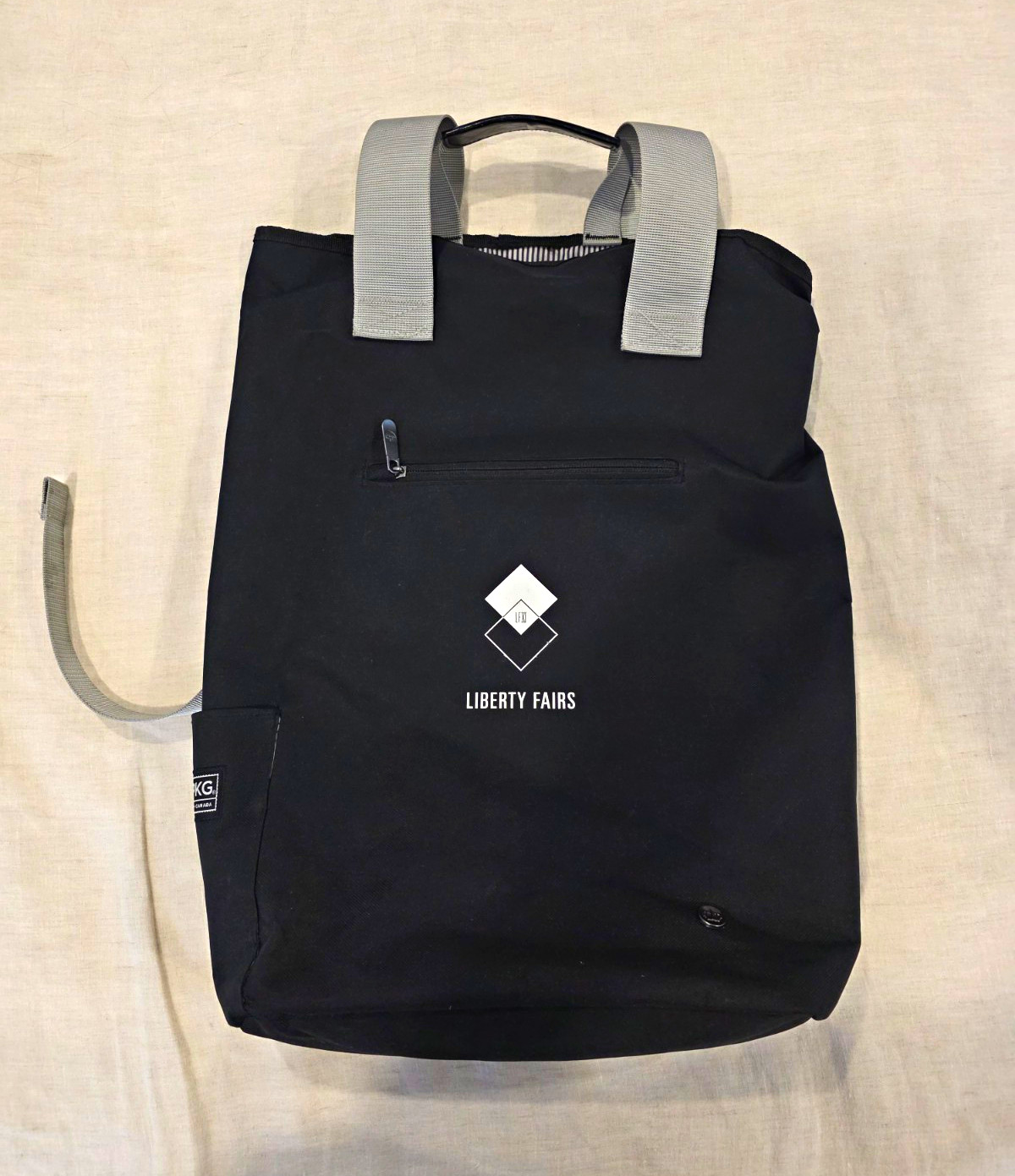 PKG Toronto Canada Liberty Fairs Black Convertible Tote Backpack Laptop Bag