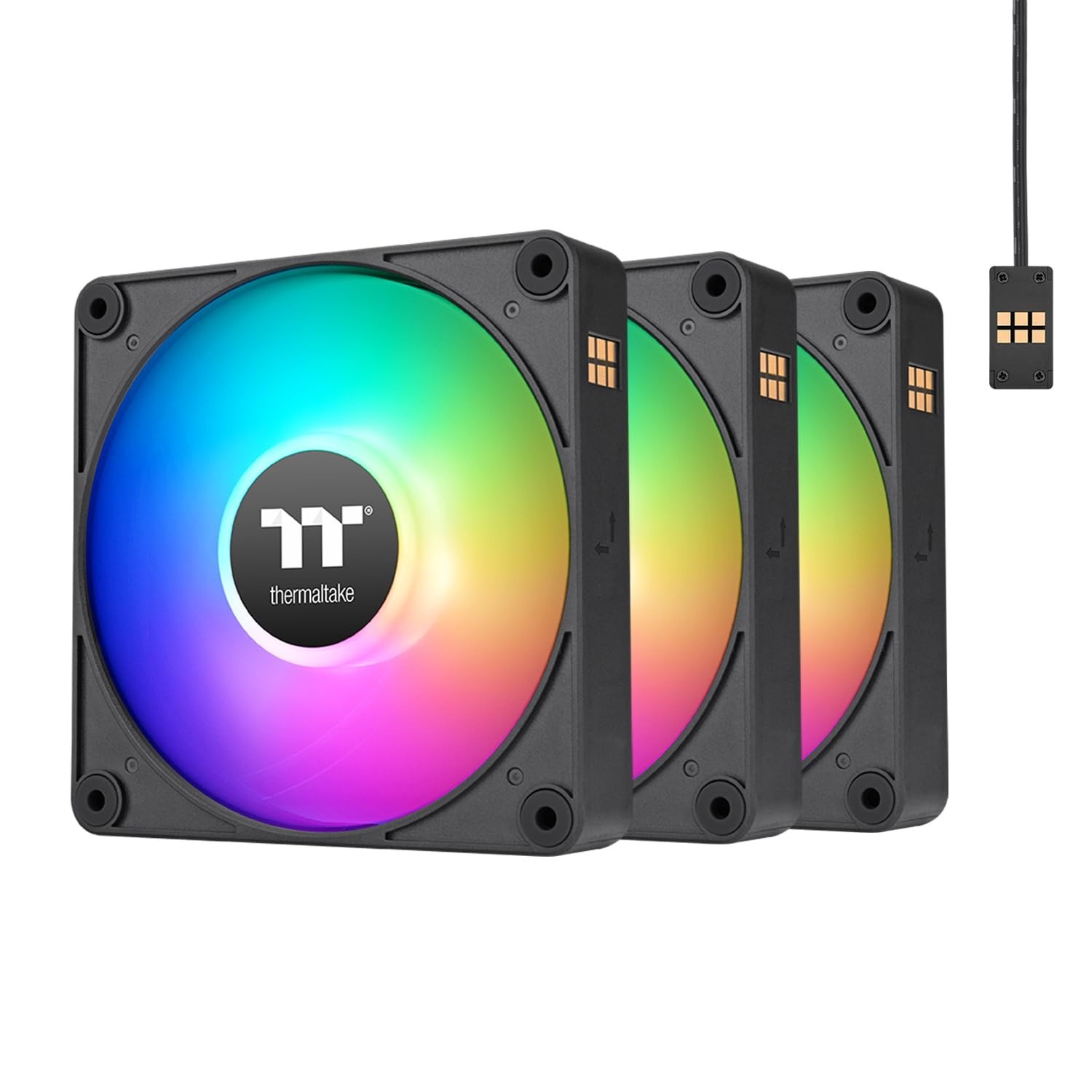 Thermaltake CT120 EX ARGB Reverse PC Cooling Fan (3-Fan Pack), Magnetic Conne...