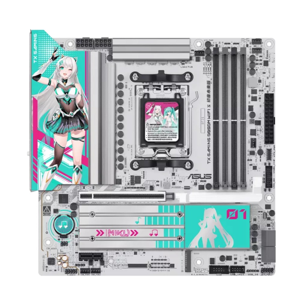 ASUS TX GAMING B850M WIFI S Hatsune Miku AM5 mATX DDR5 PCIe5 WiFi6E Motherboard