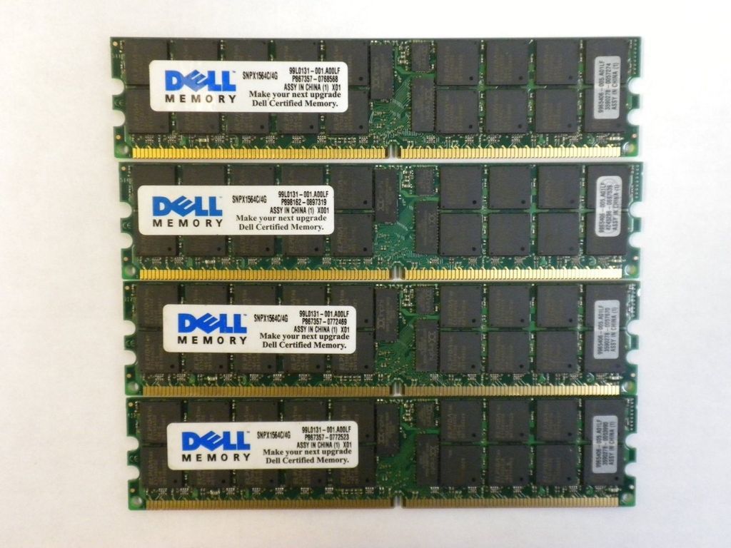DELL 16GB 4x4GB MEMORY SNPX1564C/4G FOR PowerEdge 1800 1850 2800 2850 6800 6850