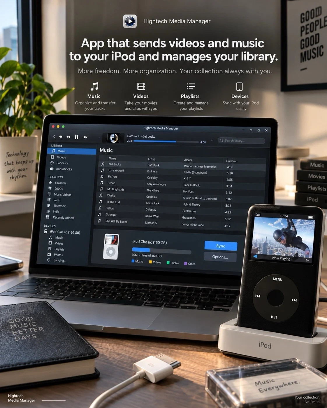 Hightech Media Manager – Send Music & Videos to Your iPod + 1-Day Free Trial