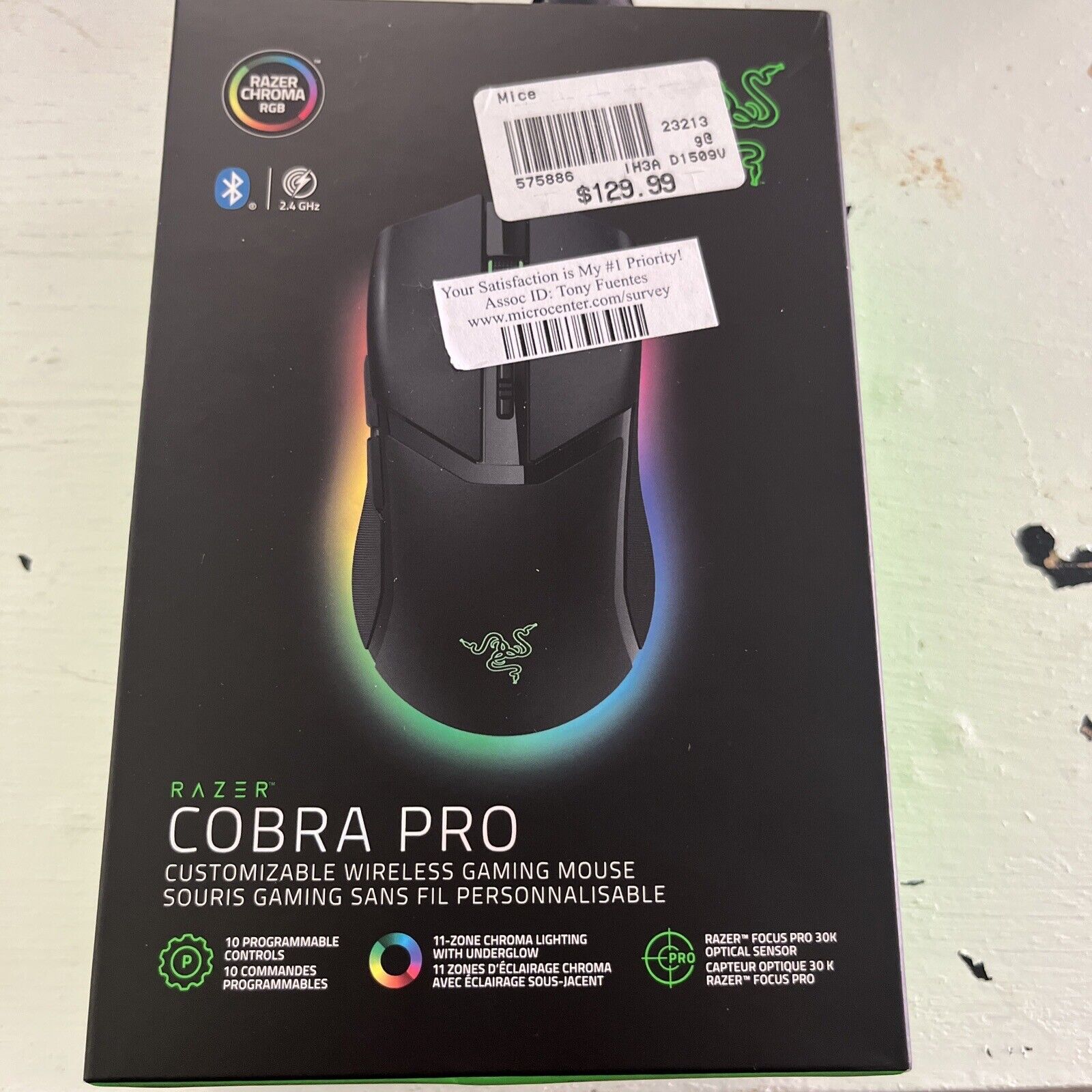 Razer Cobra Pro Lightweight Wireless Gaming Mouse - Black (RZ01-04660100-R3U1)