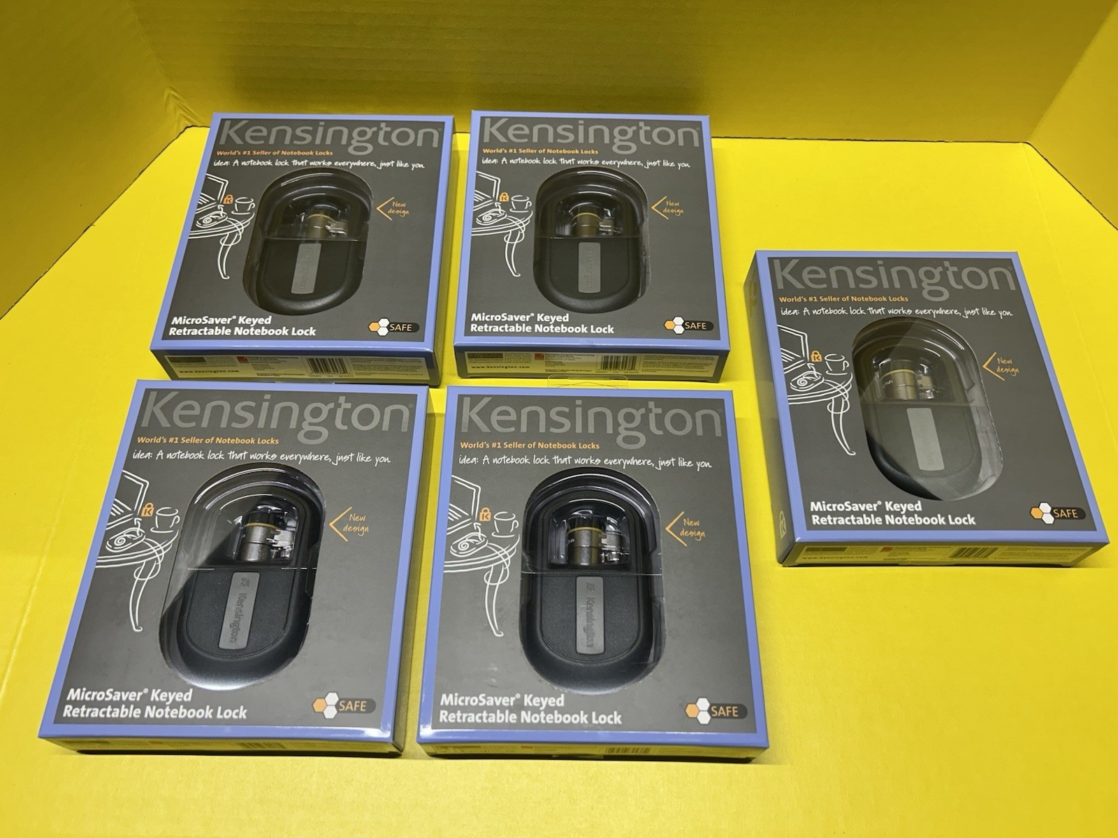 Kensington MicroSaver Retractable Notebook Lock K64538US, Qty5