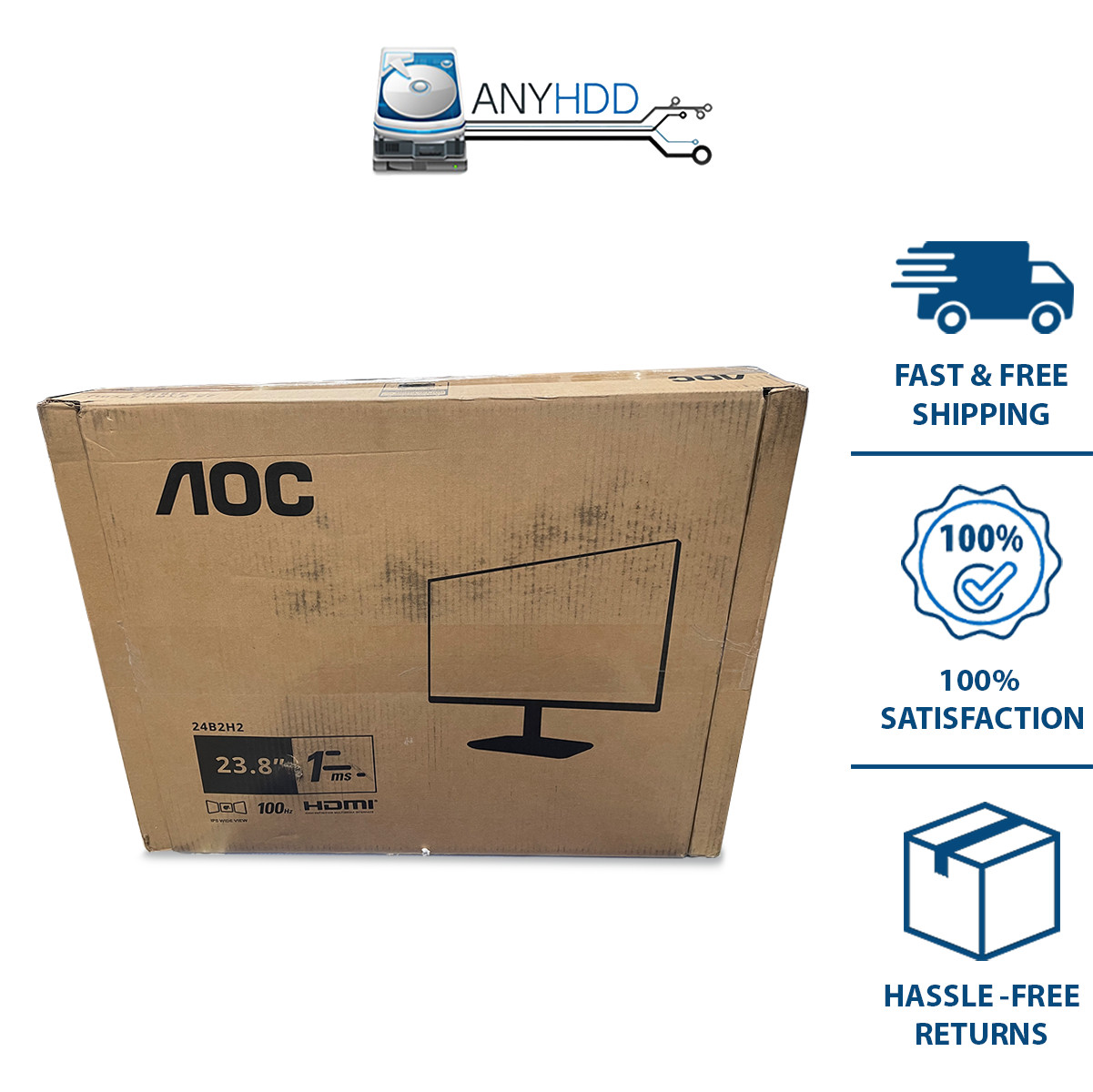 AOC 24B2H2 24” Full HD Monitor – Factory Box – Used