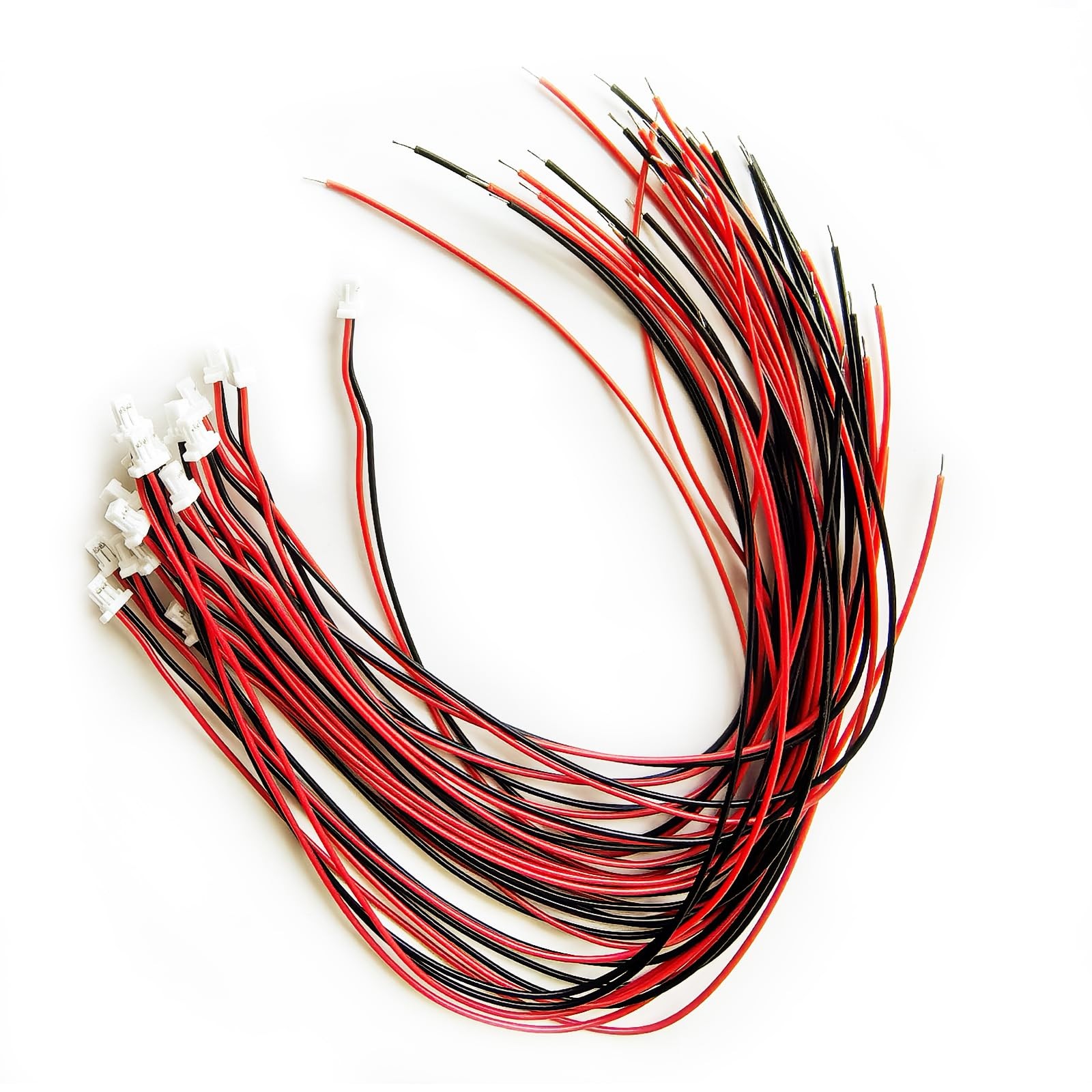 20 Pcs Red JST SH1.0mm 2 Pin Male Plug Micro Wire Connectors