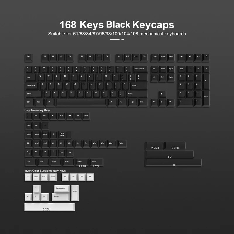 Womier 130 Keys PBT Keycaps Double Shot Cherry Profile for MX Switches