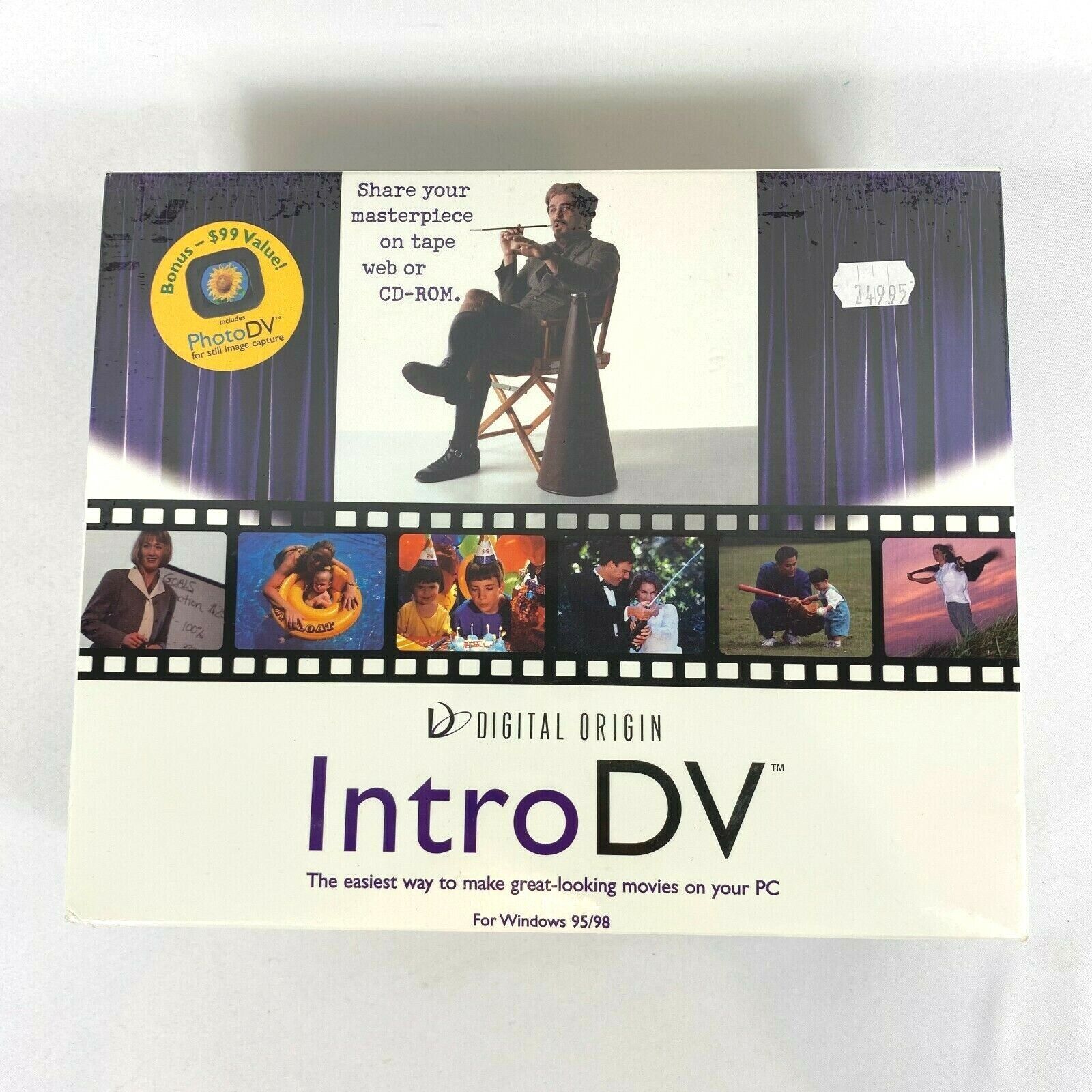Vintage Software 1999 Digital Origin Intro DV PC Movie Software Windows 95/98 PC