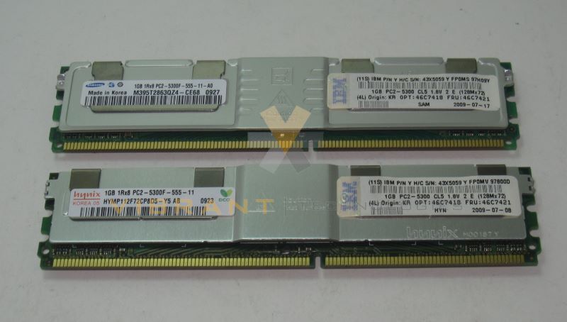IBM 46C7418 2GB (2x1gb) PC2-5300 LP Non-Chipkill Memory Kit zj