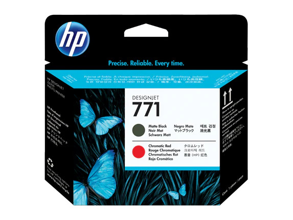 HP 771 Matte Black/Chromatic Red DesignJet Printhead, CE017A