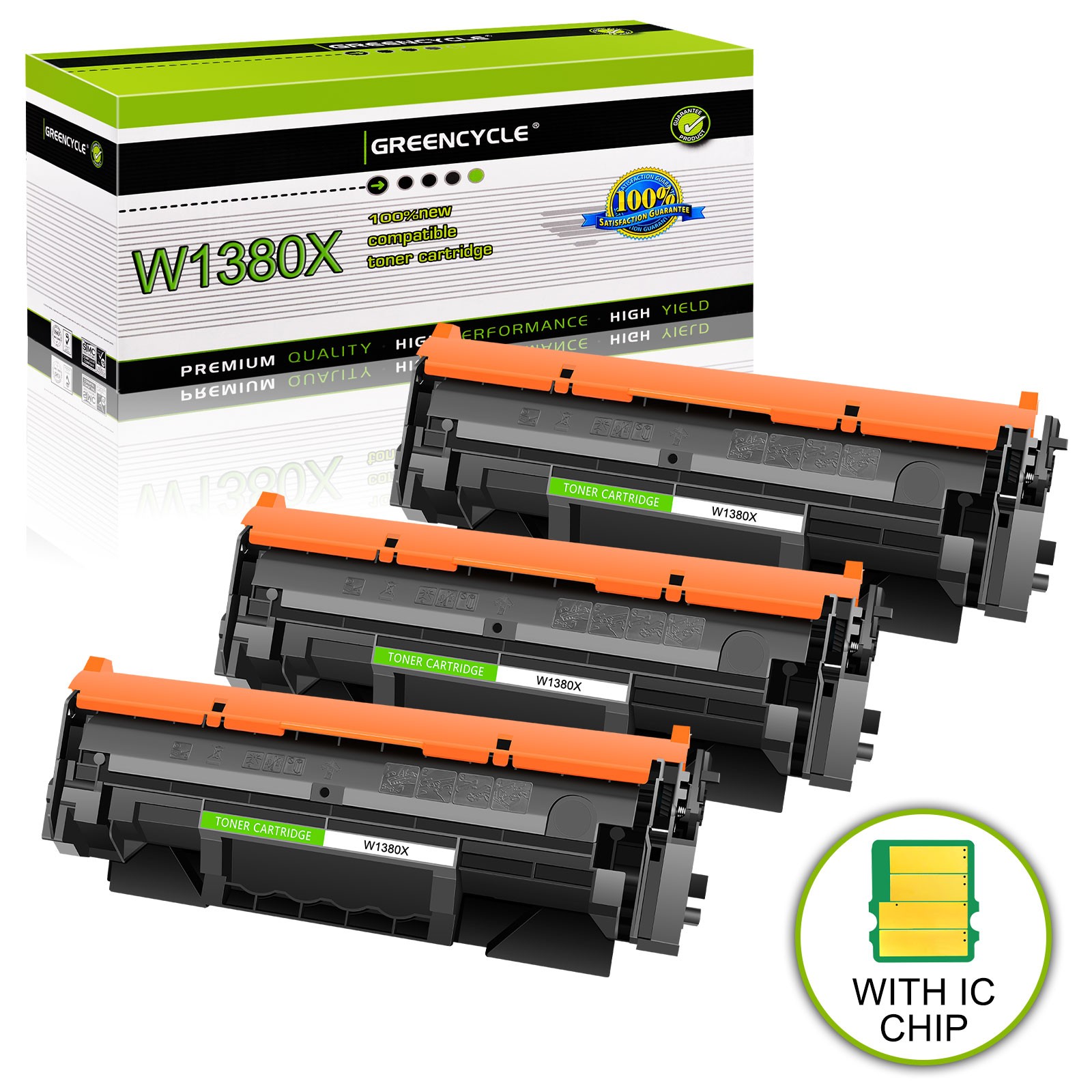 3PK NEW CHIP W1380X Toner Cartridge for 138X HP LaserJet Pro 3001dw MFP 3101fdw
