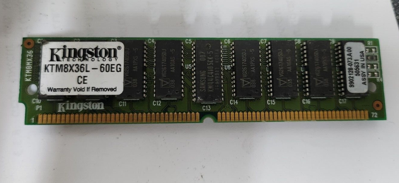 Kingston KTM8X36L-60EG 32MB EDO 60ns Gold SIMM Memory Module