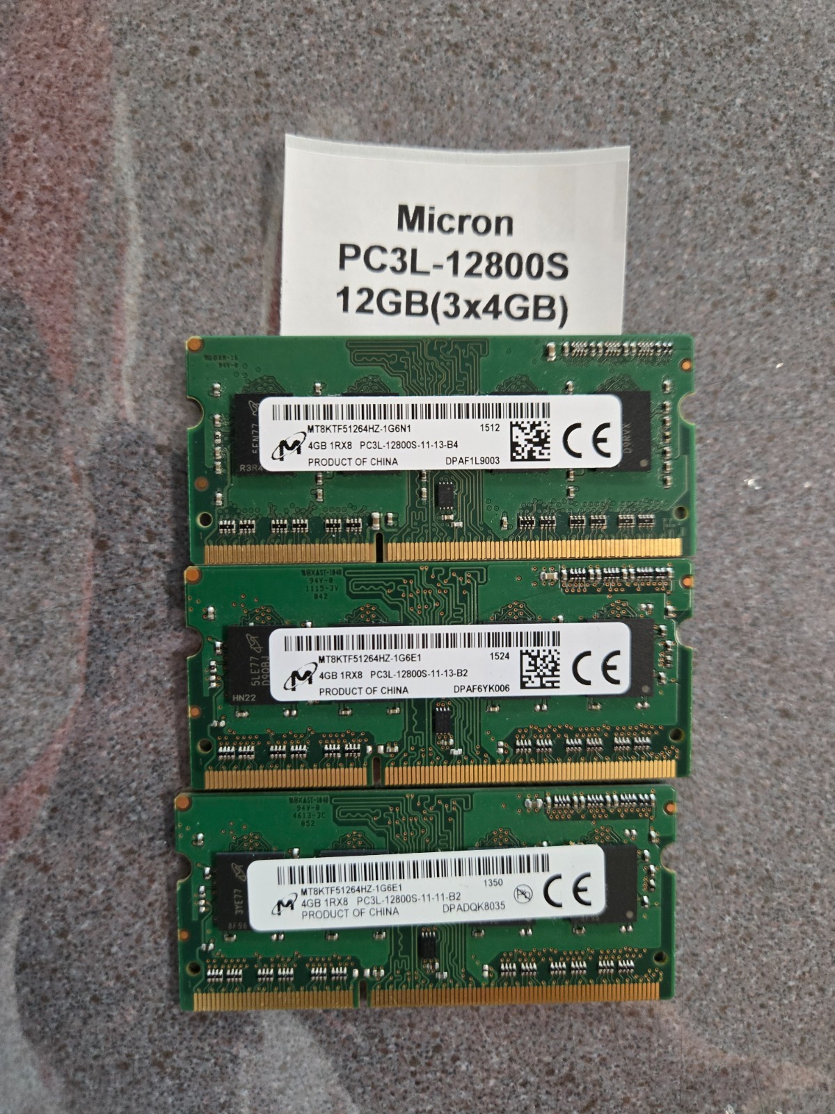 Micron 12GB (3x4GB) PC3L-12800s DDR3-1600MHz laptop memory ram