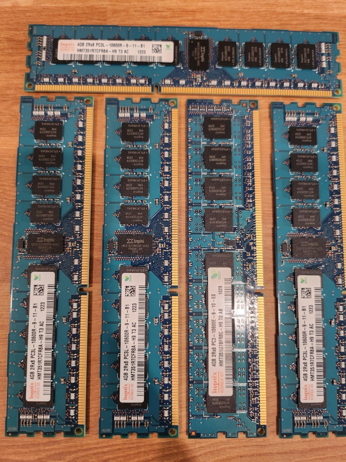 SK Hynix HMT351R7CFR8A-H9 4GB 2RX8 PC3L-10600R DDR3 ECC RDIMM - 20GB Total