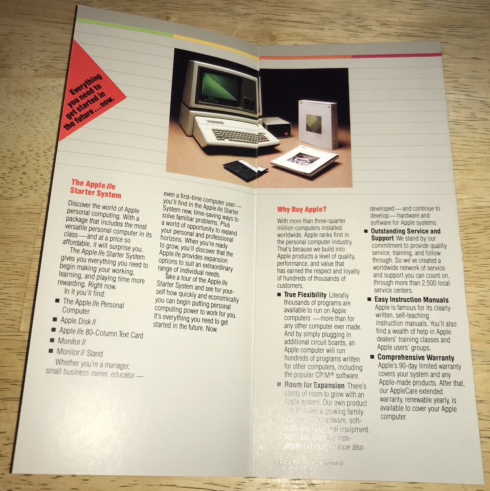1983 Apple 2e IIe Computer Starter System Fold-Out Dealer BROCHURE Nice RARE