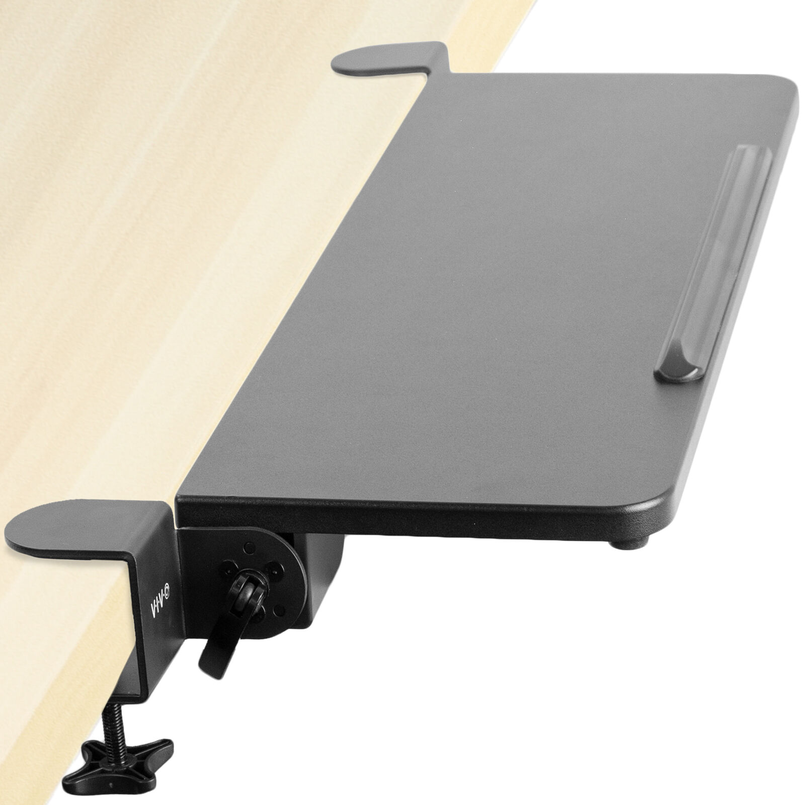 VIVO Clamp-on Computer Keyboard and Mouse Tray, Flip Down Tilting Platform