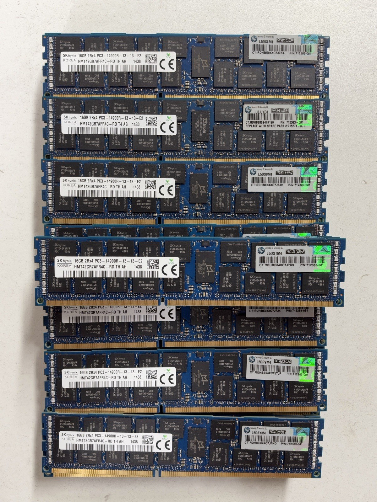 HP/HYNIX 16GB 2Rx4 PC3-14900R ECC REG SERVER MEMORY HMT42GR7AFR4C-RD LOT OF 76
