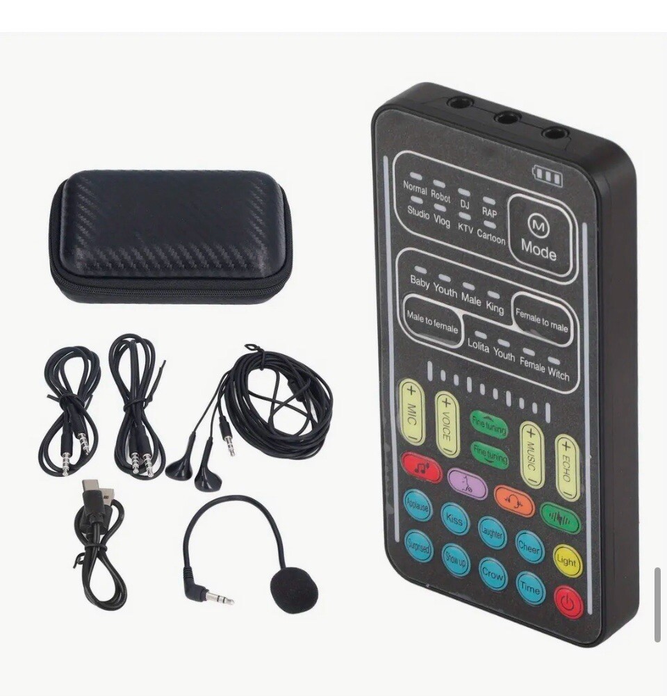 Voice Changer Set Multifunction Portable Recording Sound Card For Anchor Voice  