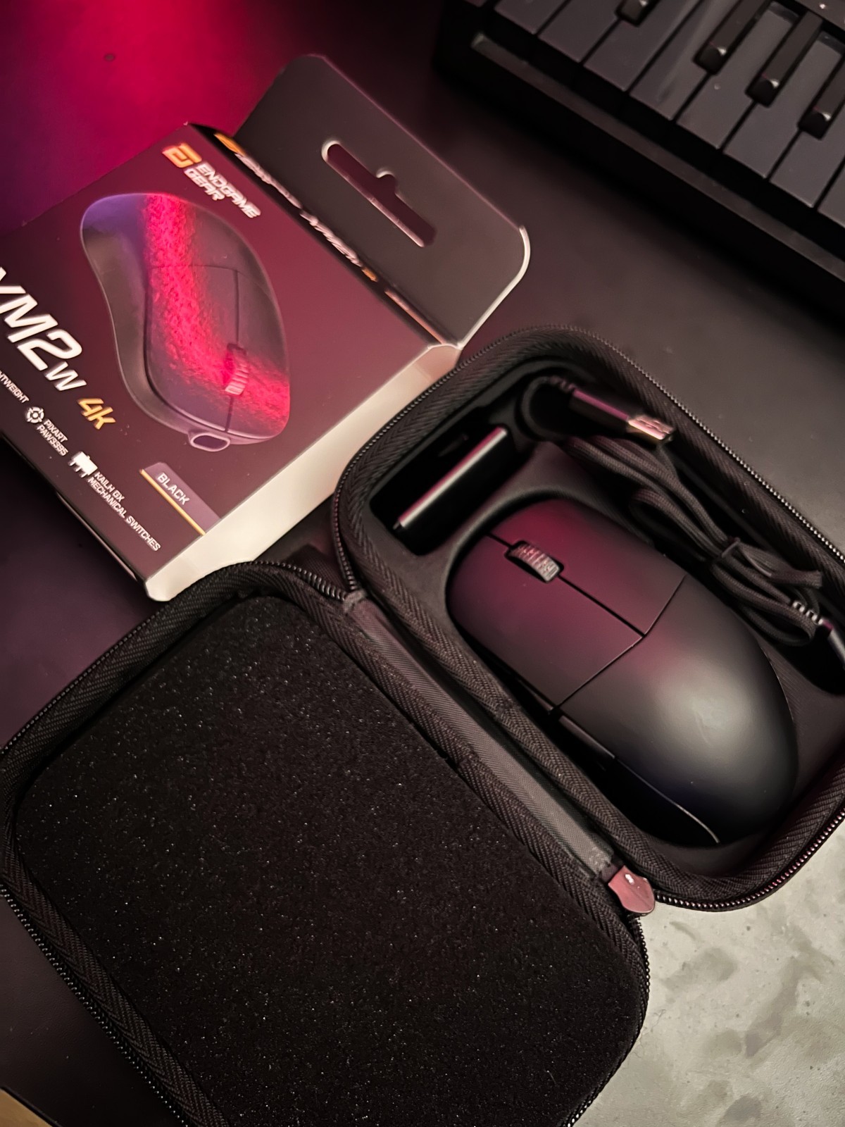 ENDGAME GEAR XM2w Wireless Gaming Mouse 4K 4000Hz Tiger Ice Skates 63g Black
