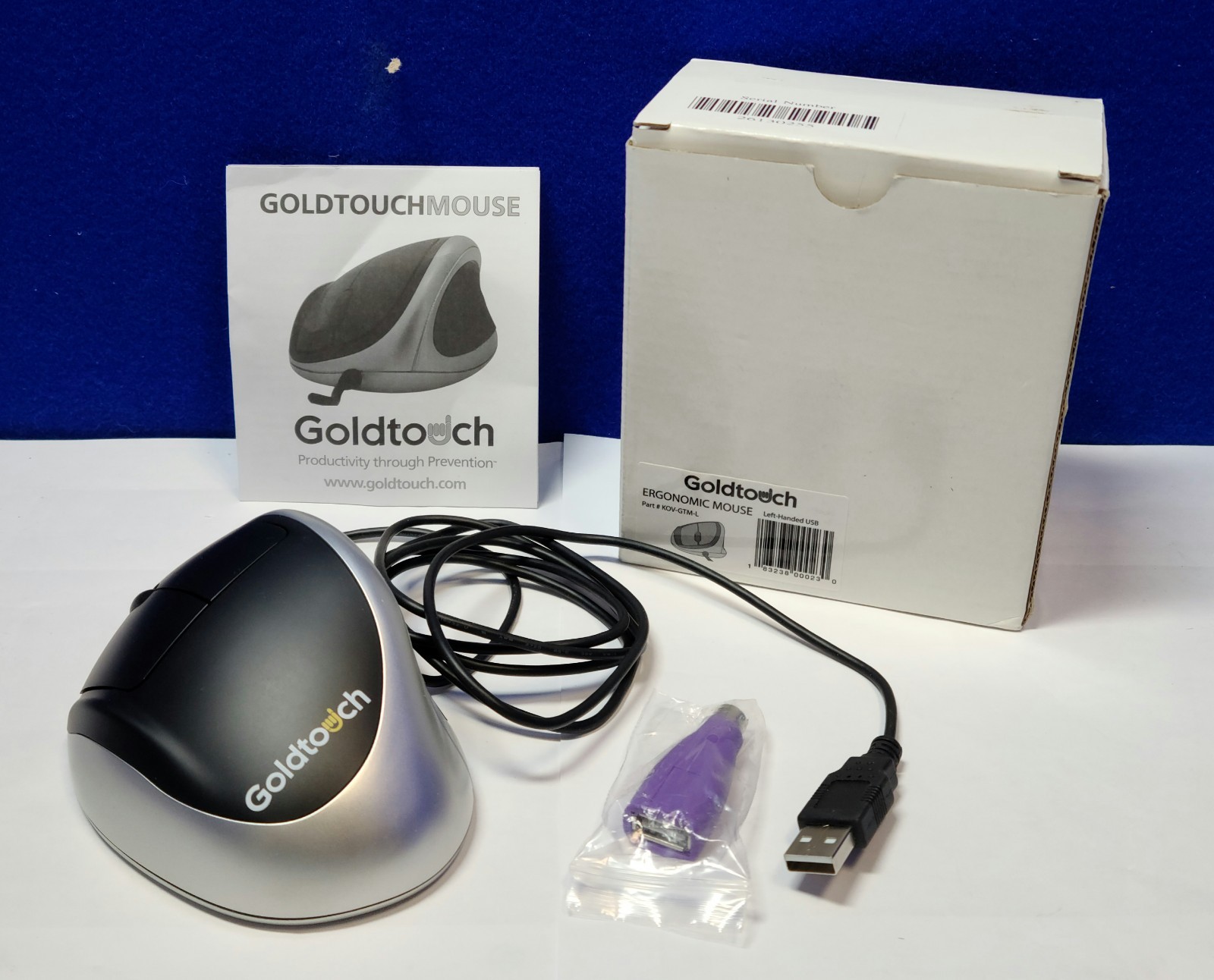 Goldtouch Ergonomic Left Handed Wired Mouse KOV-GTM-L
