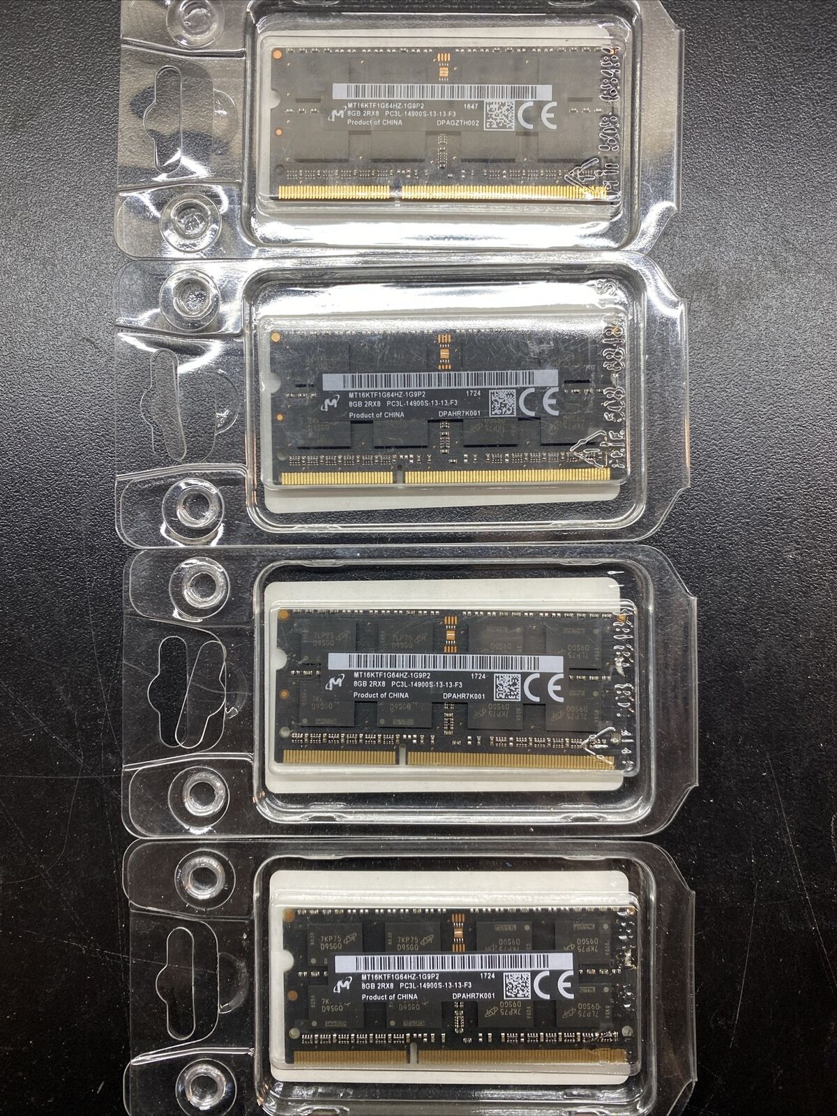(LOT OF 4) *NEW* Crucial Micron 8GB DDR3L-1866 PC3L 14900S SO-DIMM Memory RAM
