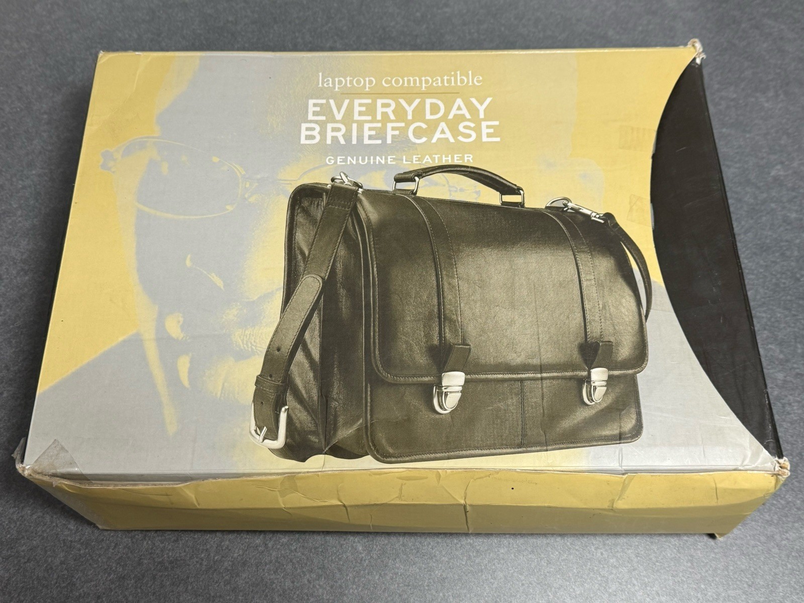 NEW VINTAGE Wilsons Leather messenger Laptop bag Everyday Briefcase black