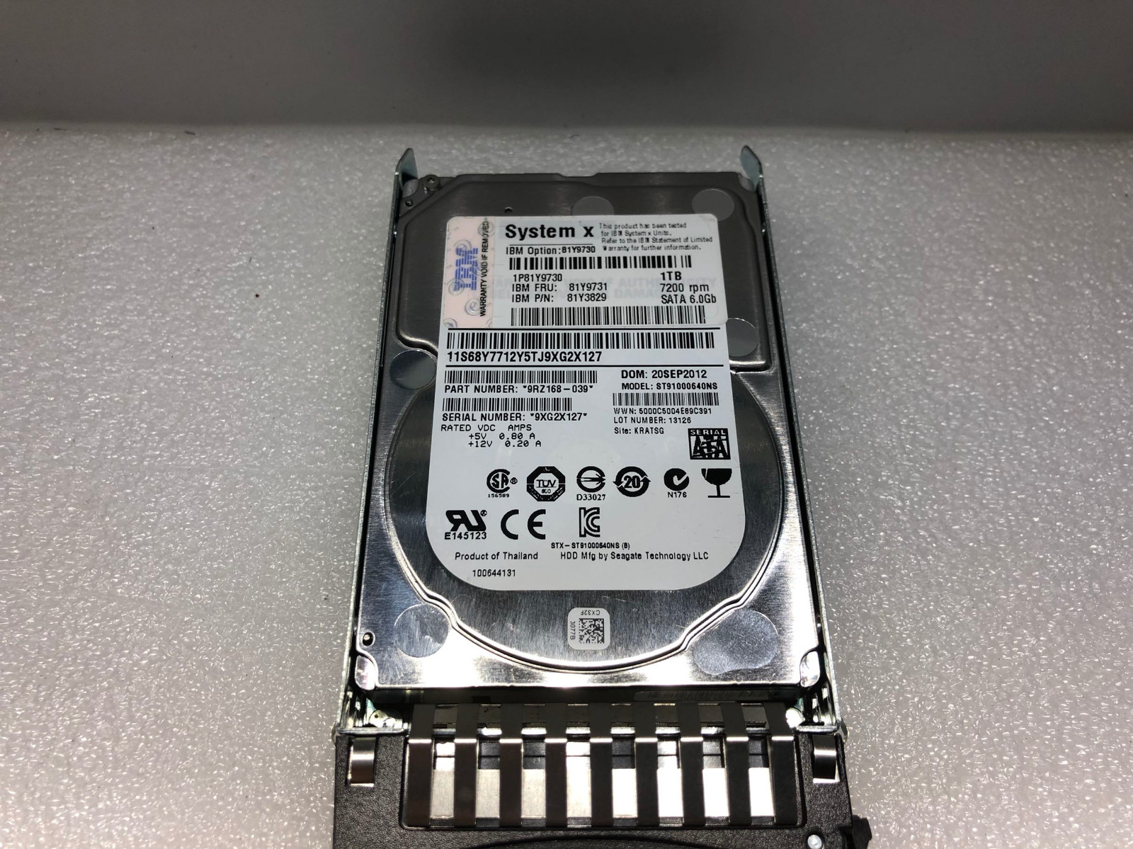 IBM 1TB 7.2K 6GBPS NL SATA 2.5 inch SFF HS HARD DRIVE 81Y9731 81Y3829 81Y9690