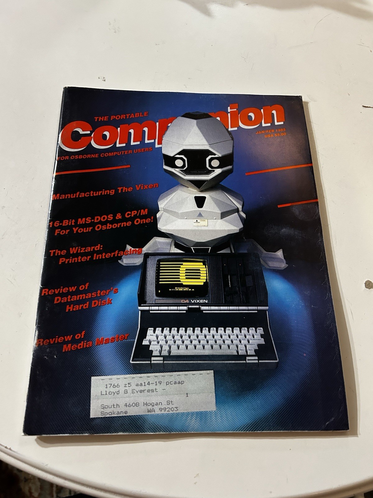 The Portable Companion Magazine Jan Feb 1985 Osborne Vixen Robot Computer