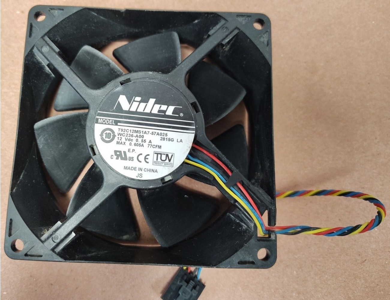 2PCS Nidec T92C12MS1A7-57A025 5-Pin 4-Wire 12V DC 0.55A 92mm Case Cooling Fan