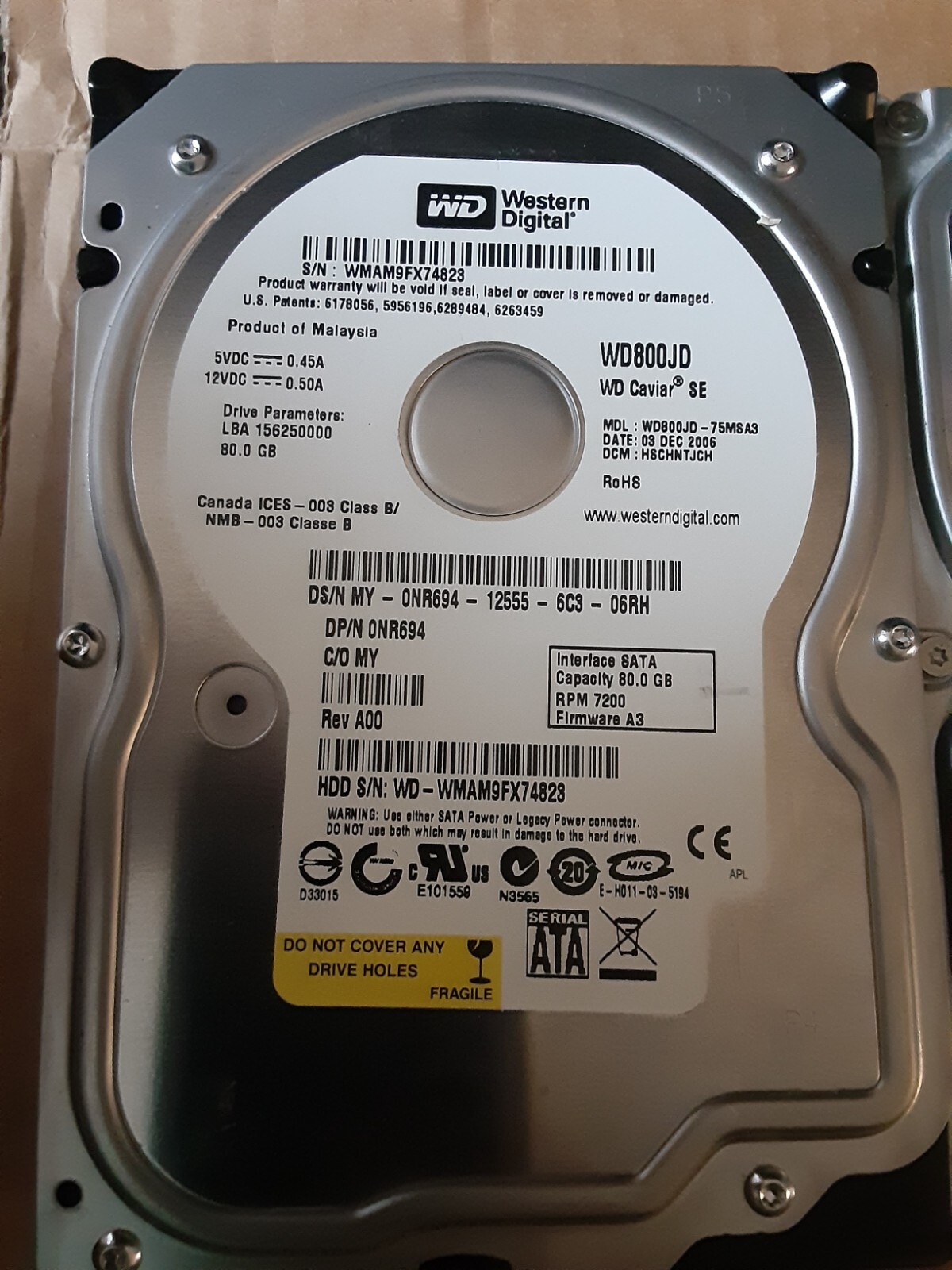 80 gigabyte hard drive