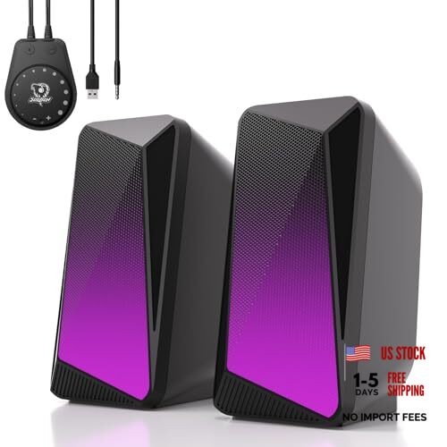 C30 Bluetooth Computer Speakers, USB Powered & 3.5 mm AUX PC Speakers with