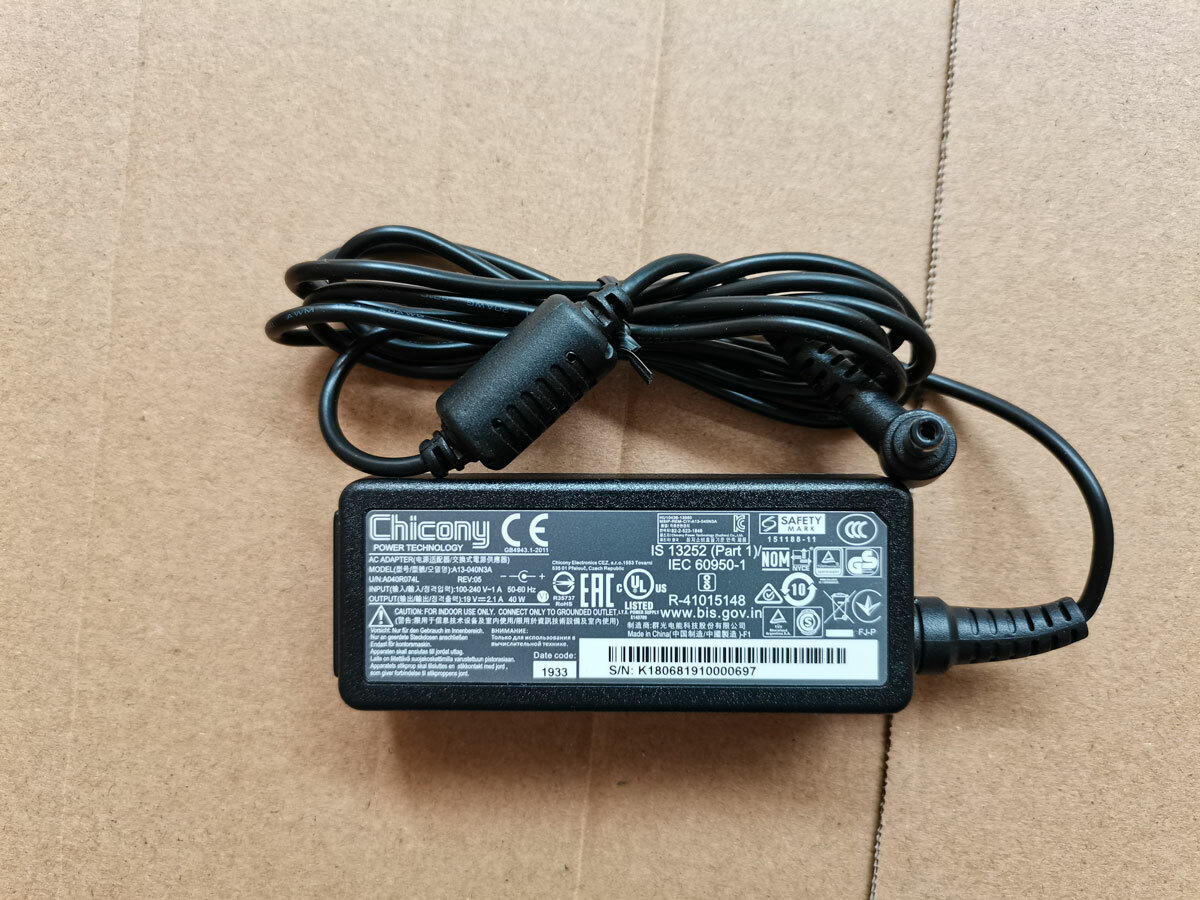 NEW Original OEM Chicony 19V 2.1A 40W A13-040N3A For Laptop 4.8mm*1.7mm Charger
