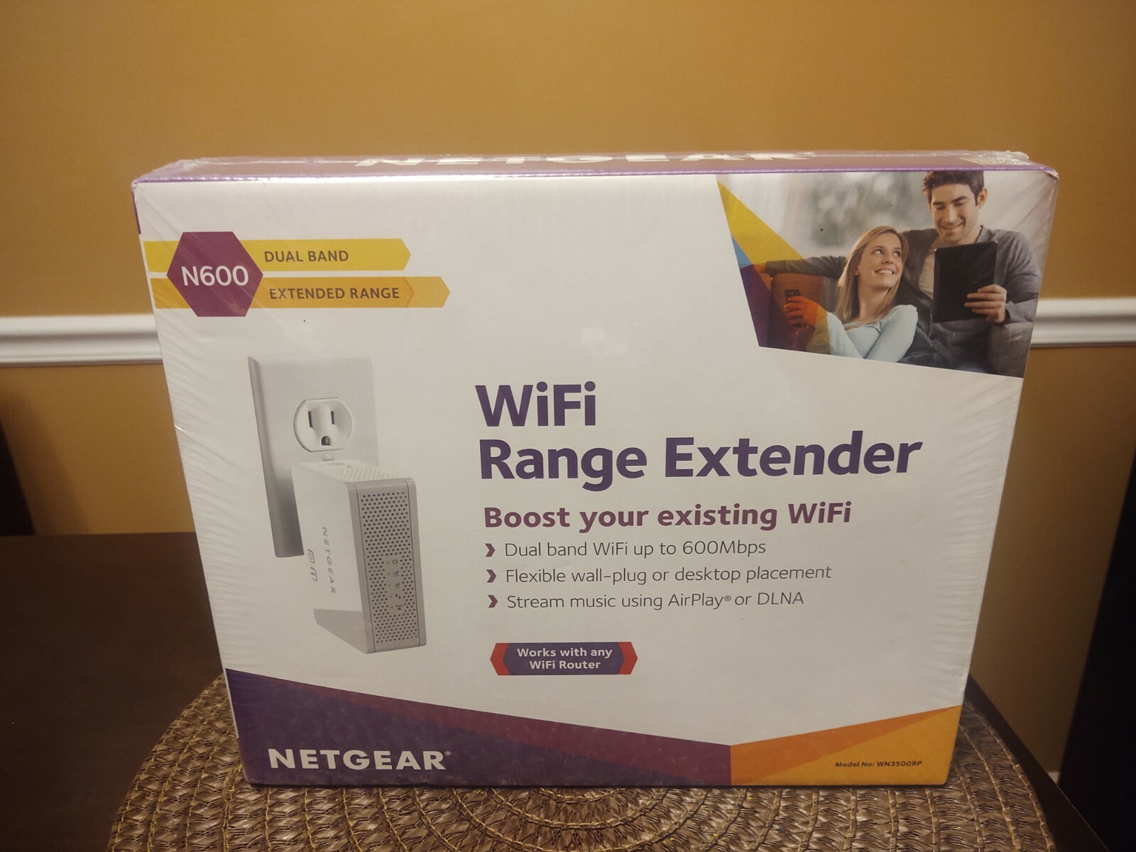 New Netgear N600 Wifi Range Extender (Wn3500Rp) Factory Sealed 