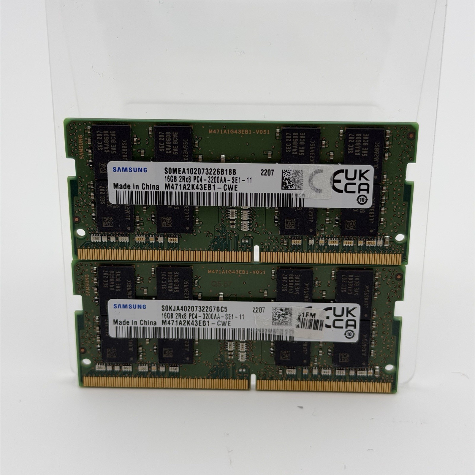Samsung 32GB DDR4 2x16GB 2Rx8 PC4-3200A SODIMM M471A2K43EB1-CWE