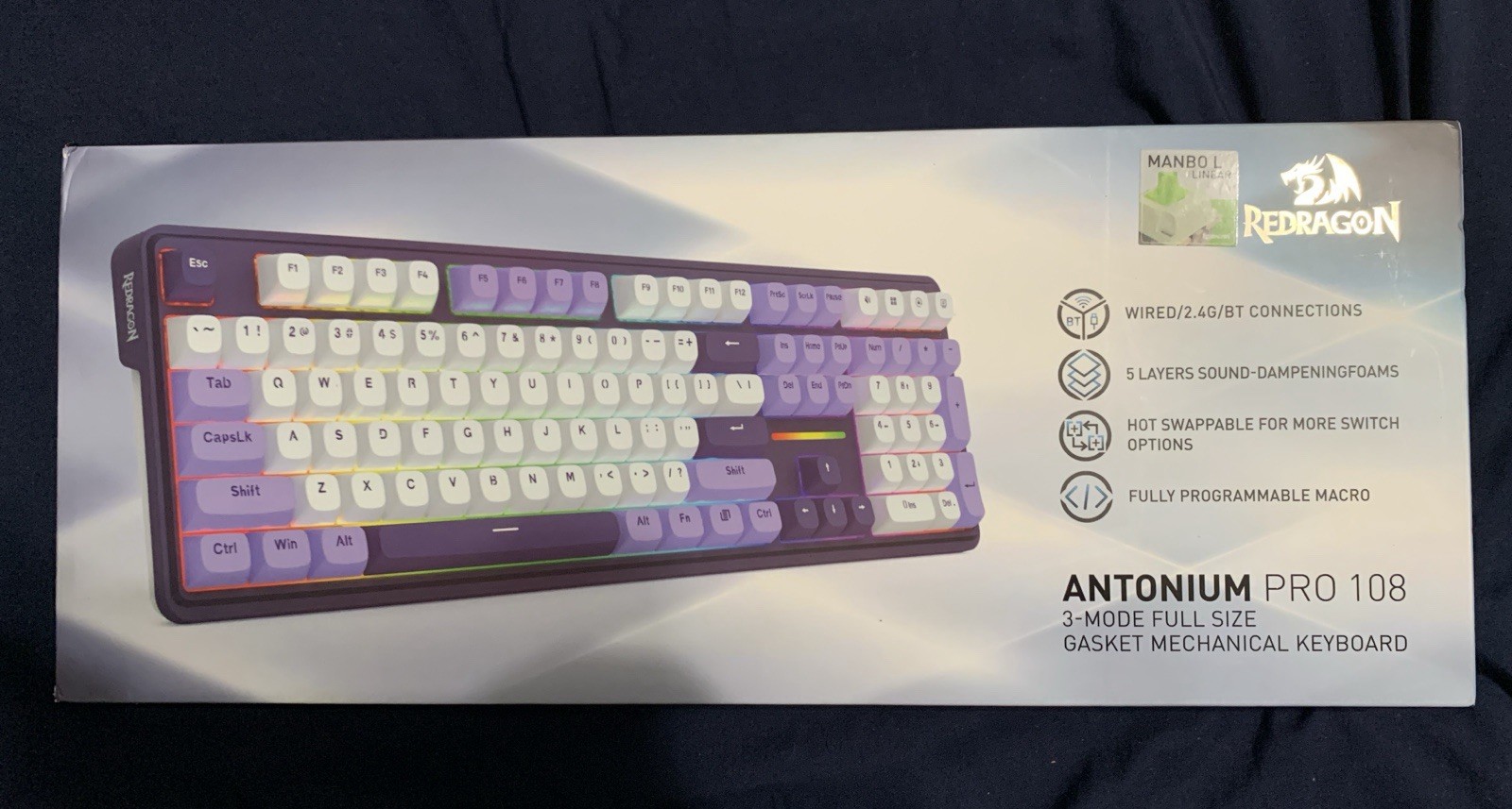 Redragon Antonium Pro 108 K745 Mechanical Keyboard RGB 2.4G