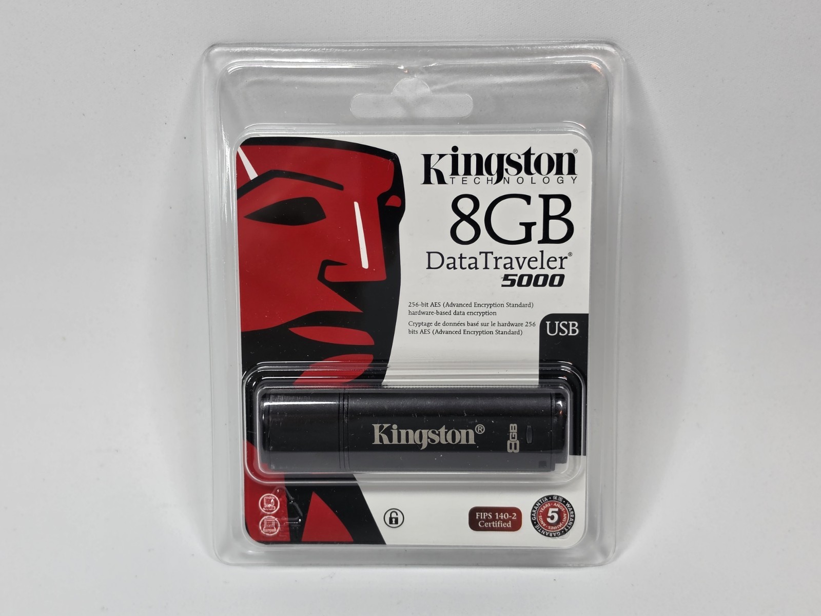 Rare Vintage Kingston DataTraveler 5000 8GB Secure USB Flash Drive NEW SEALED