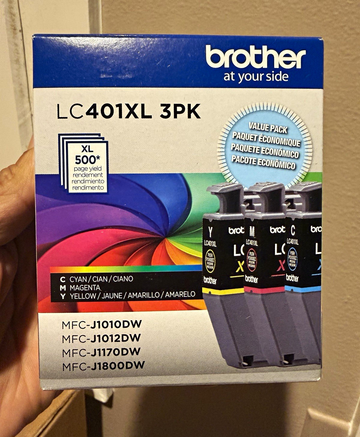 Brother LC401XL 3PK XL Ink Cartridges CMY Value Pack for MFC-J1010DW