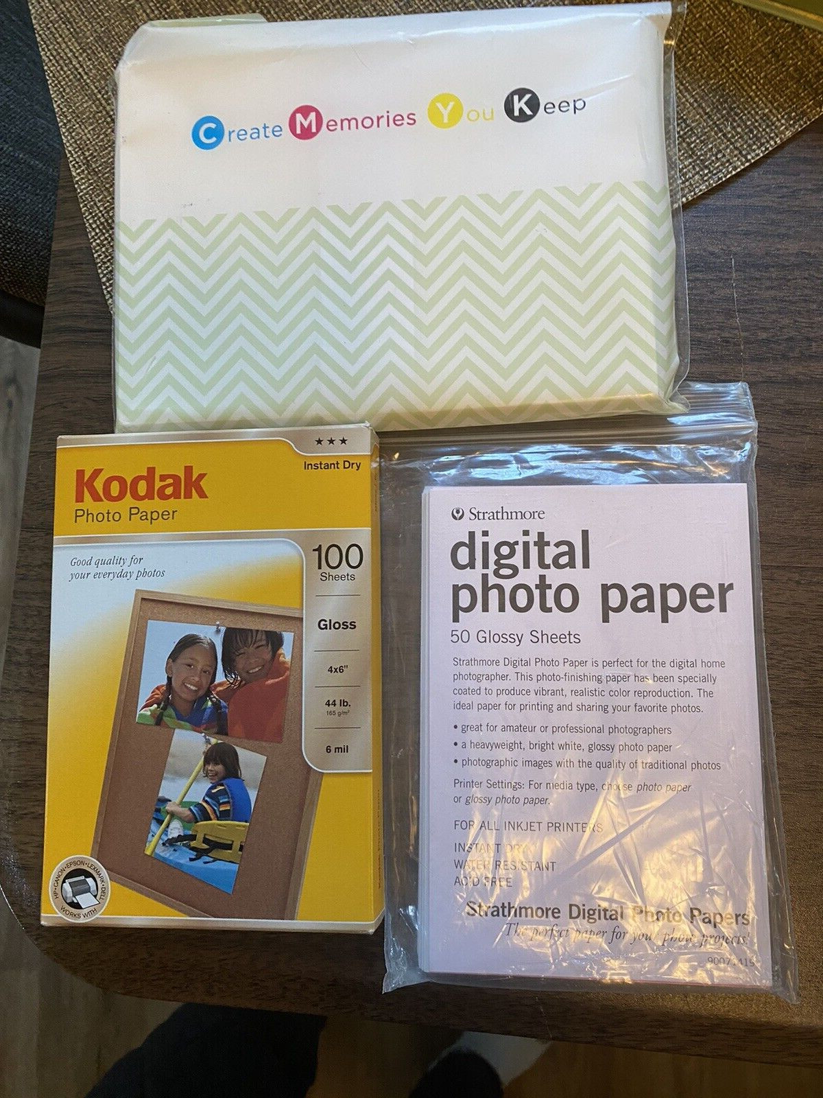 Lot 3 Mixed lot Kodak & HP Photo gloss paper 4 x 6 + 5 x 7 + print instructions