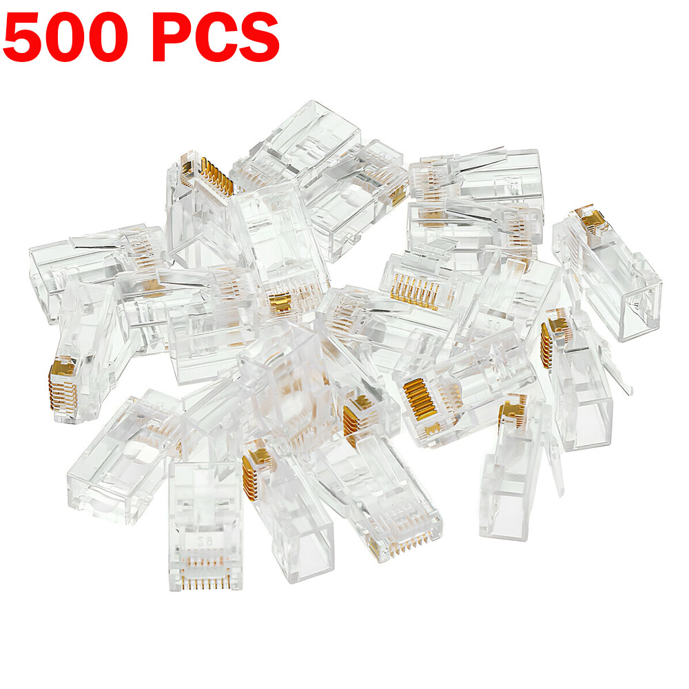 RJ45 Network Cable Modular Plug CAT5e CAT6 UTP Connector End Pass Through EZ Lot